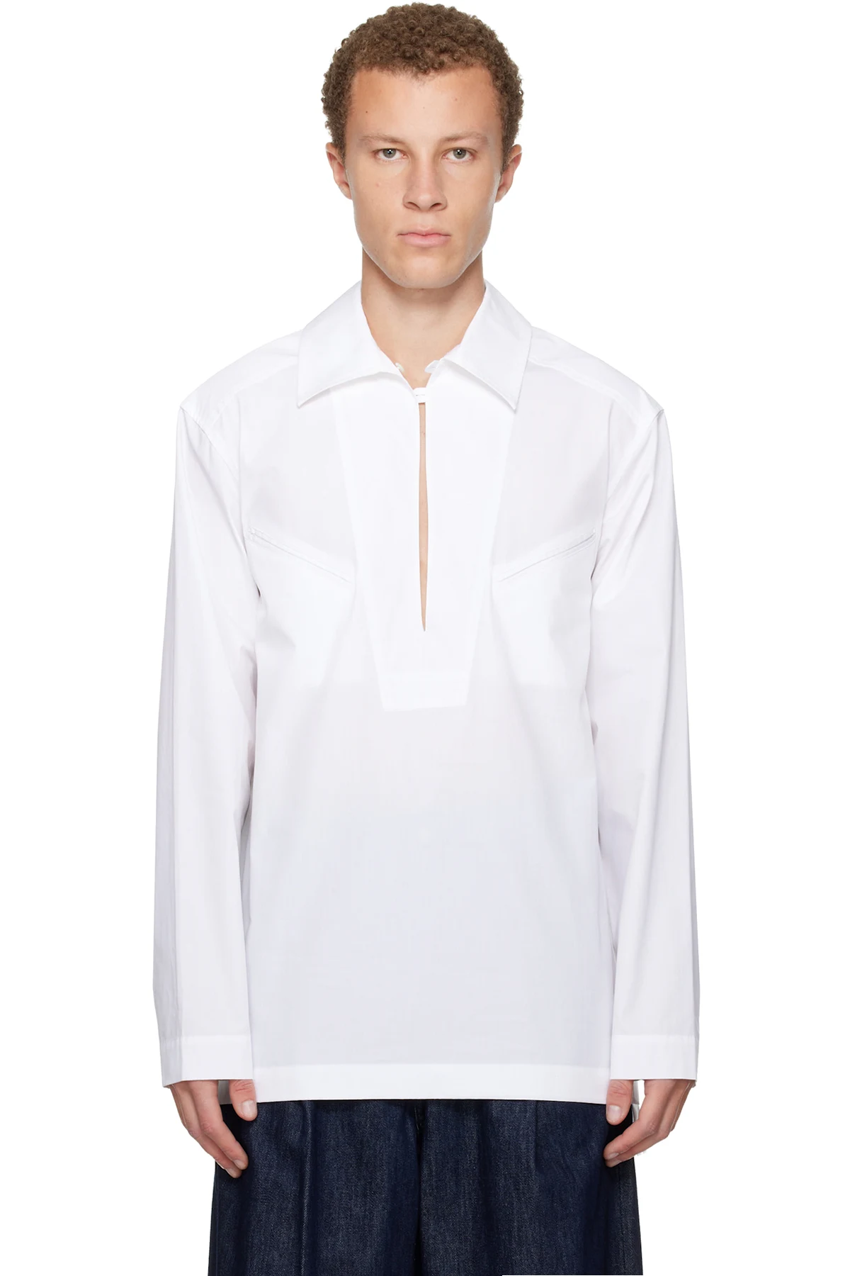 White Keyhole Shirt