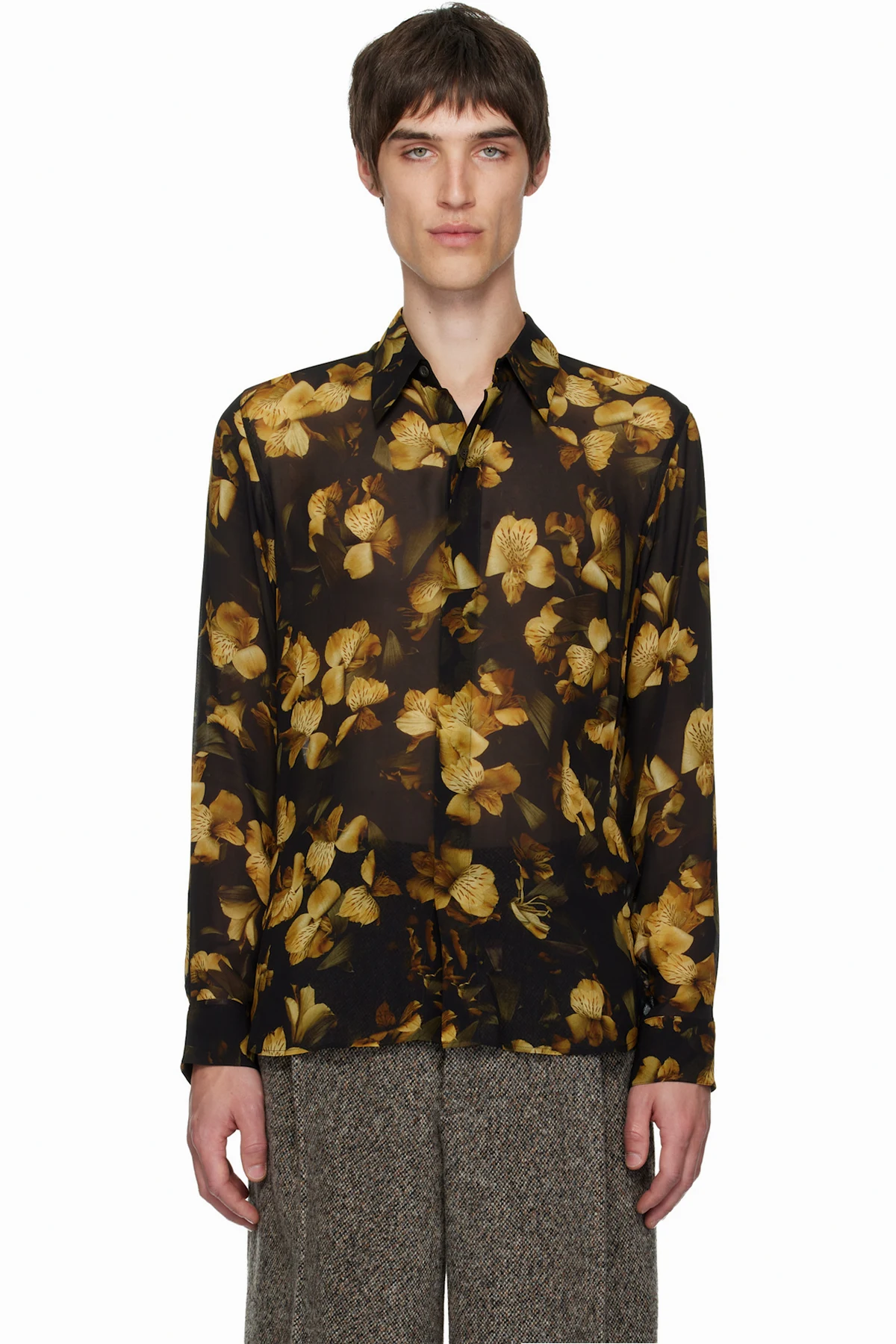 Black Sheer Viscose Shirt