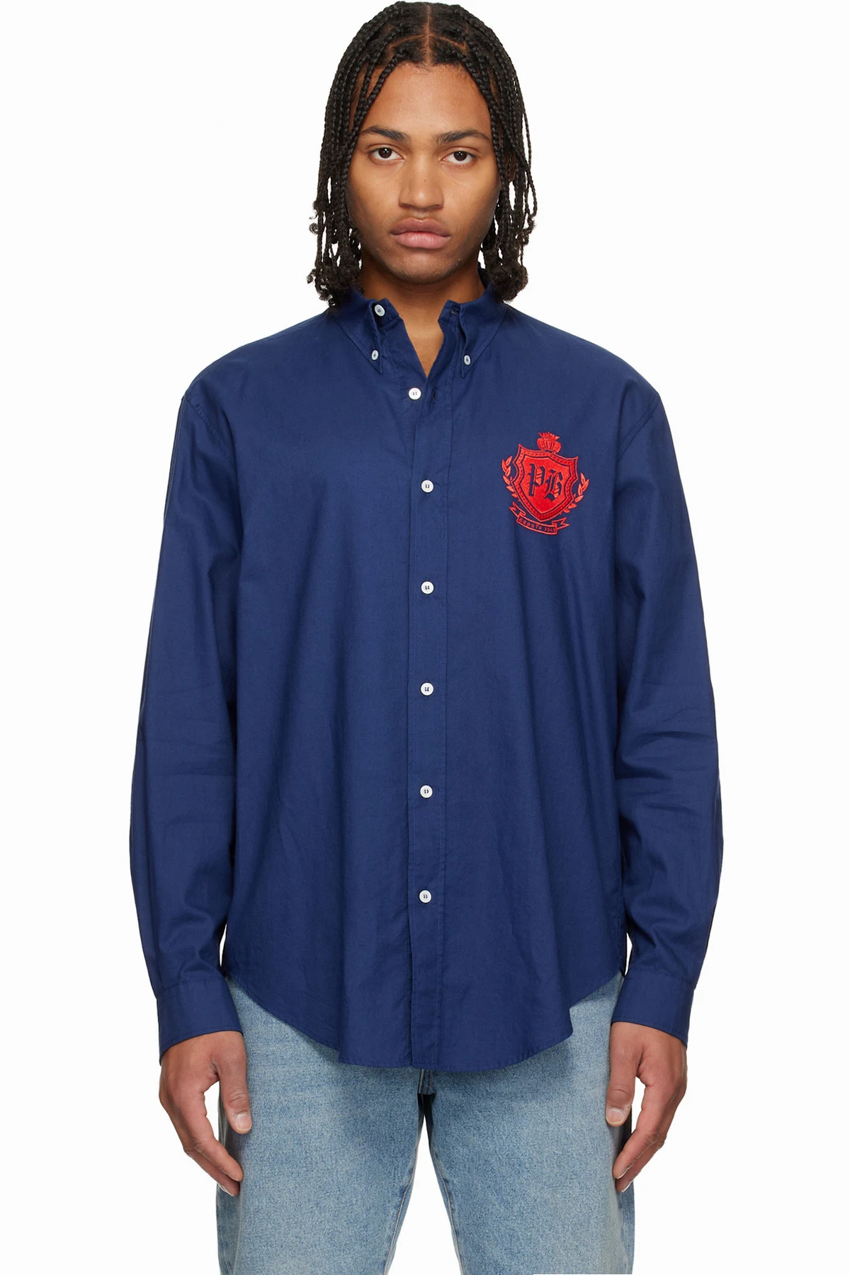 Navy College Emblem Shirt