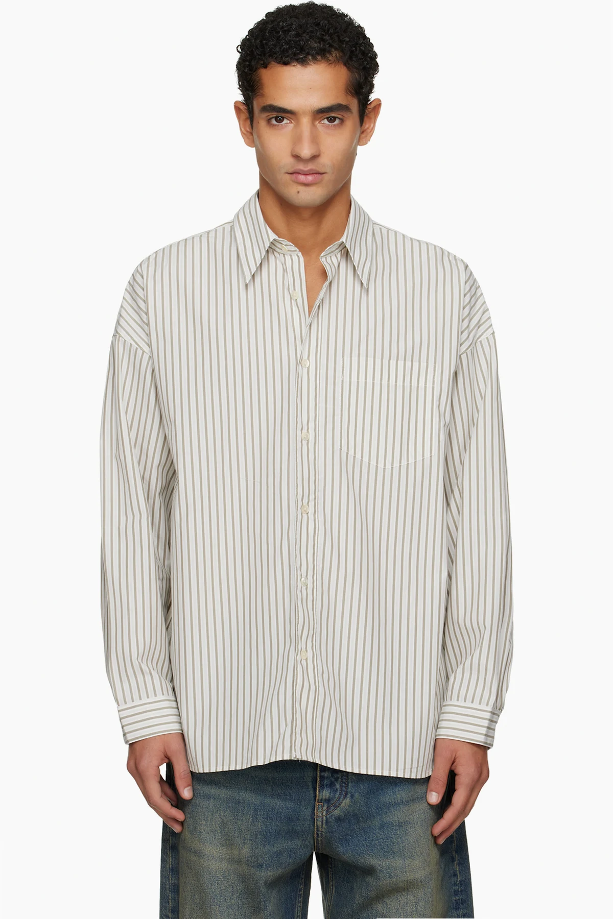 White & Khaki Stable Shirt
