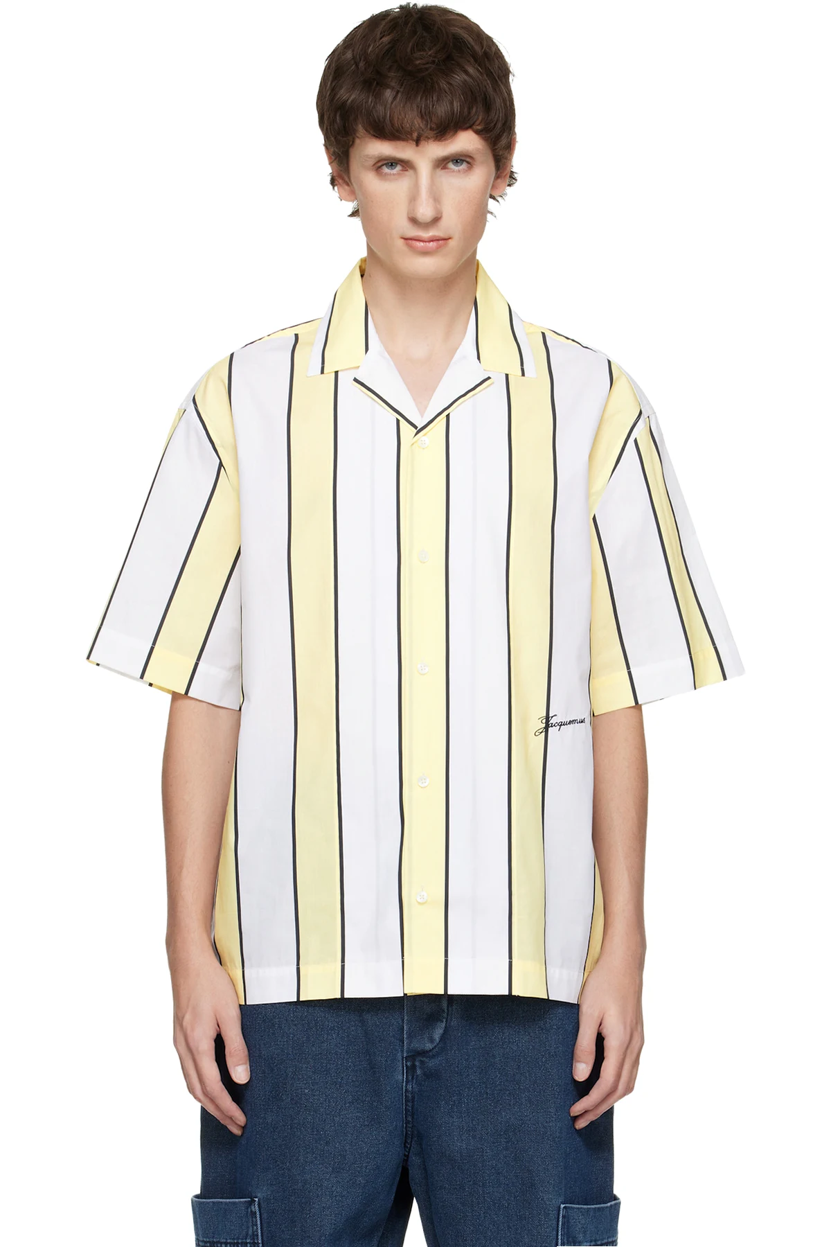 White & Yellow 'The Jean' Shirt