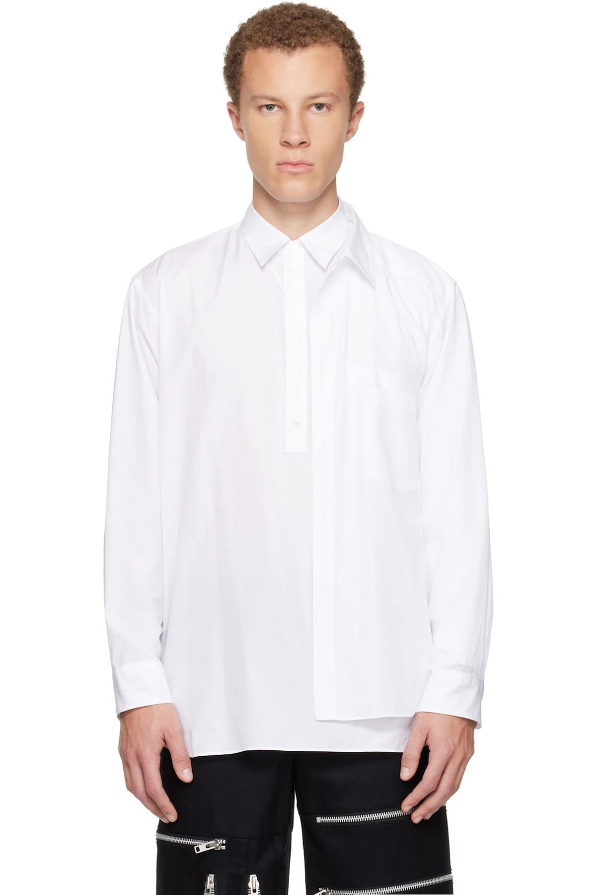 White Cotton Broad Shirt