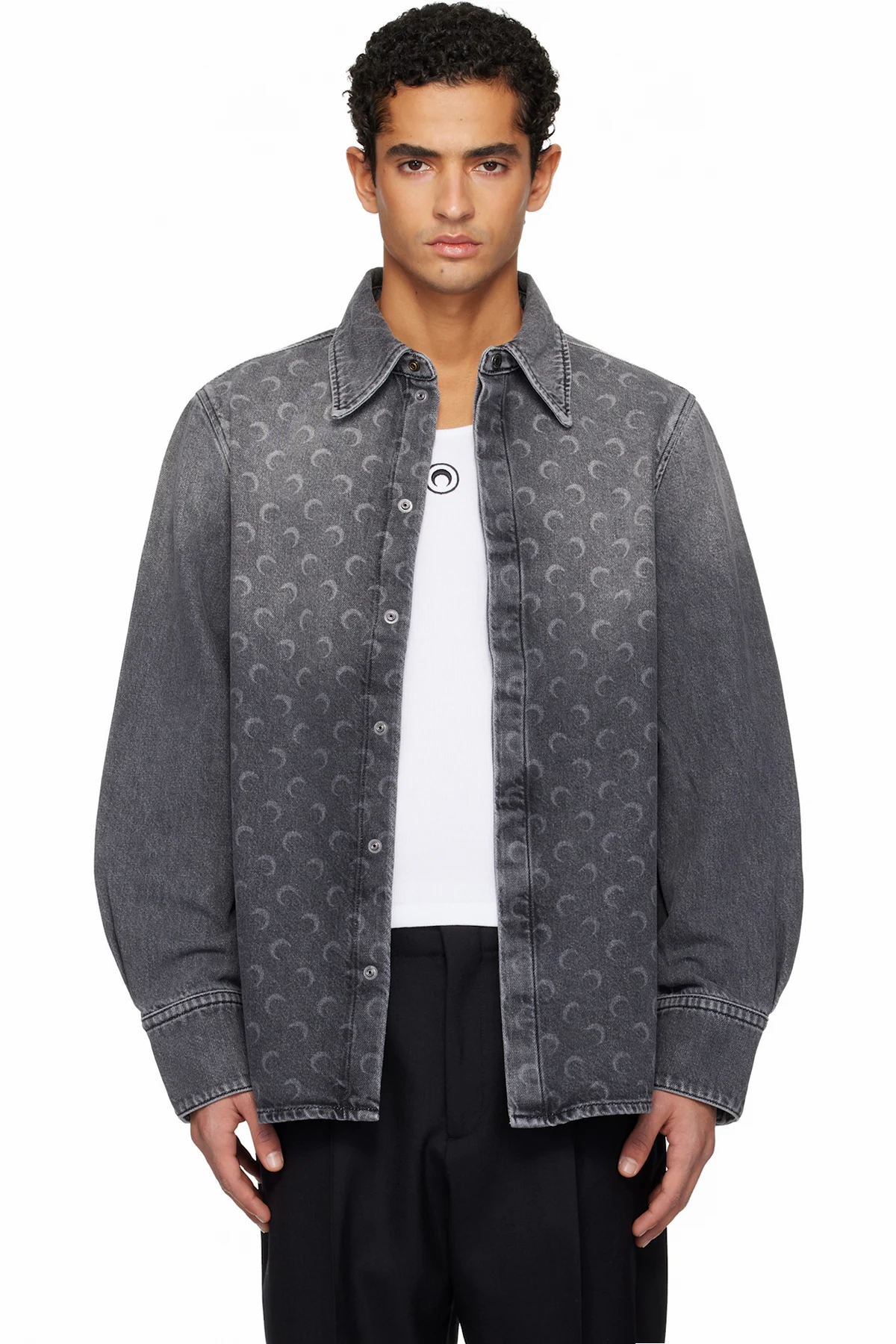 Gray Moon Laser LS Denim Shirt