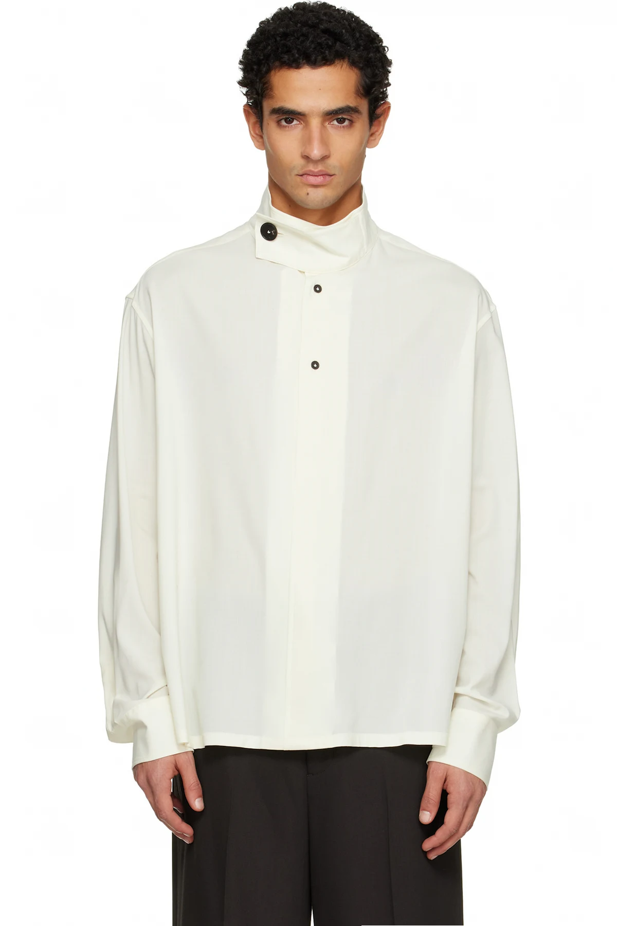 Off-White Stand-Up Collar Shirt