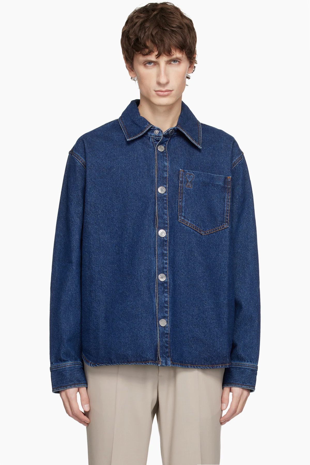 Blue Cotton Ami de Coeur Denim Overshirt