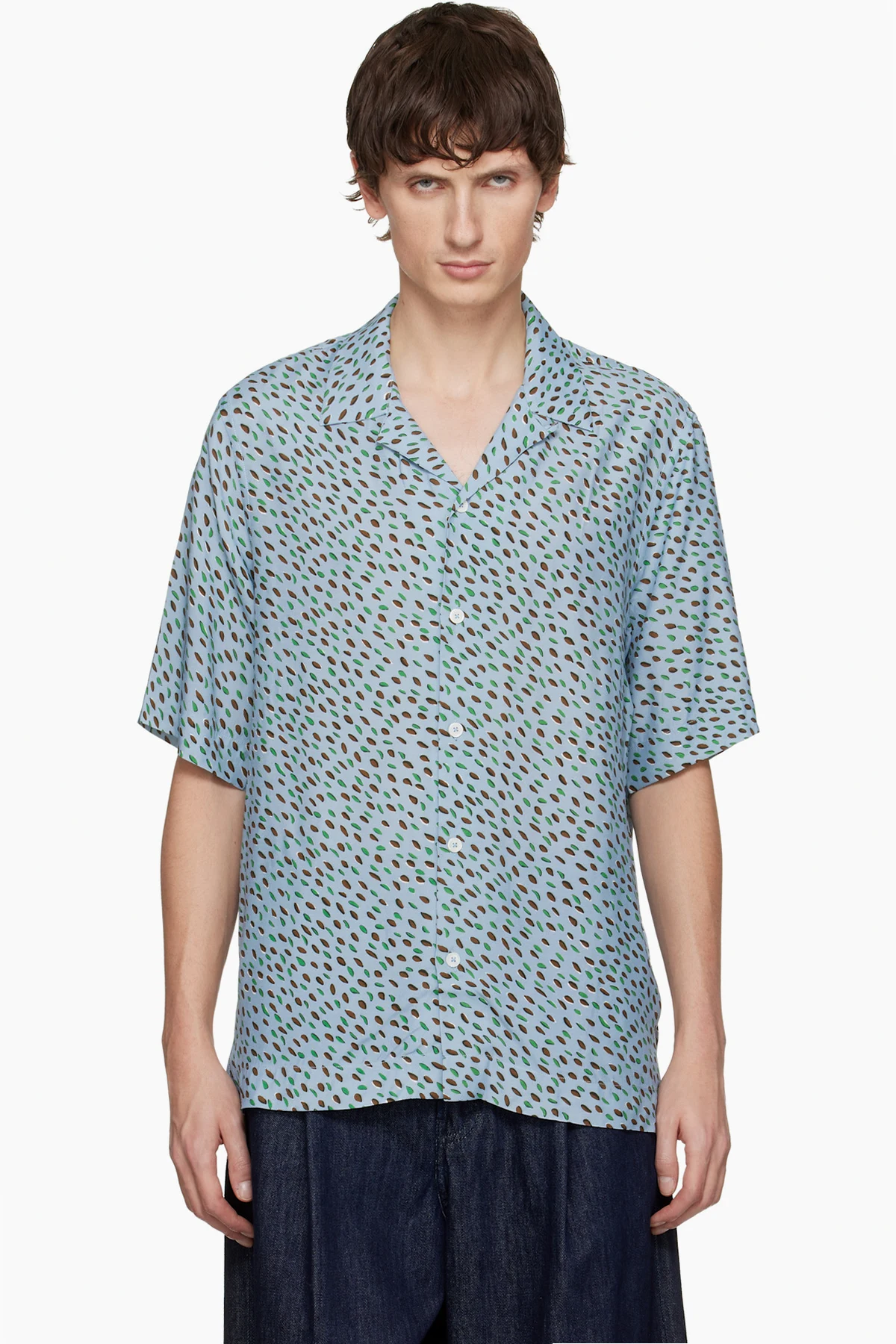 Blue 'Screen Dance' Print Short-Sleeve Shirt