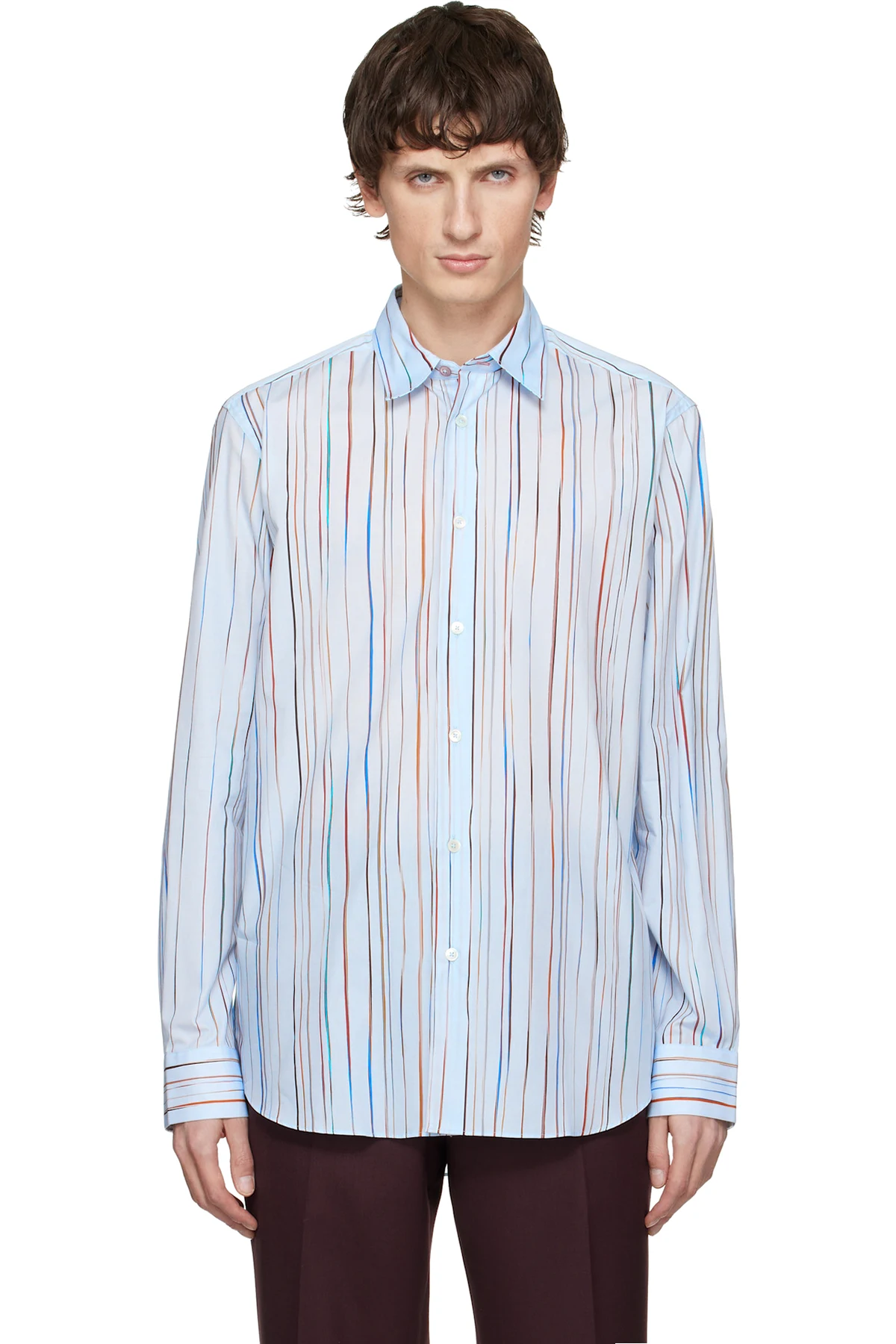 Blue 'Signature Pinstripe' Cotton Shirt