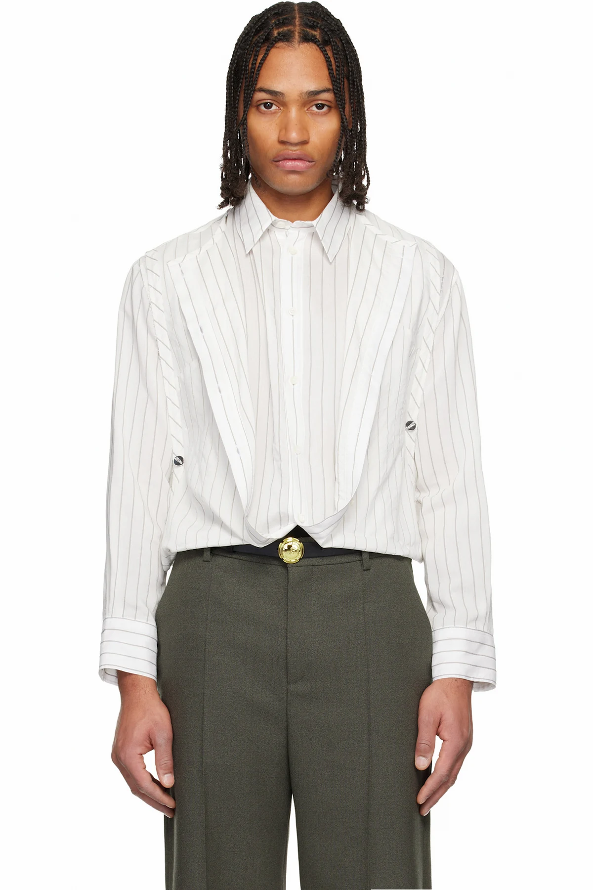 White Pinstripe Infinity Shirt