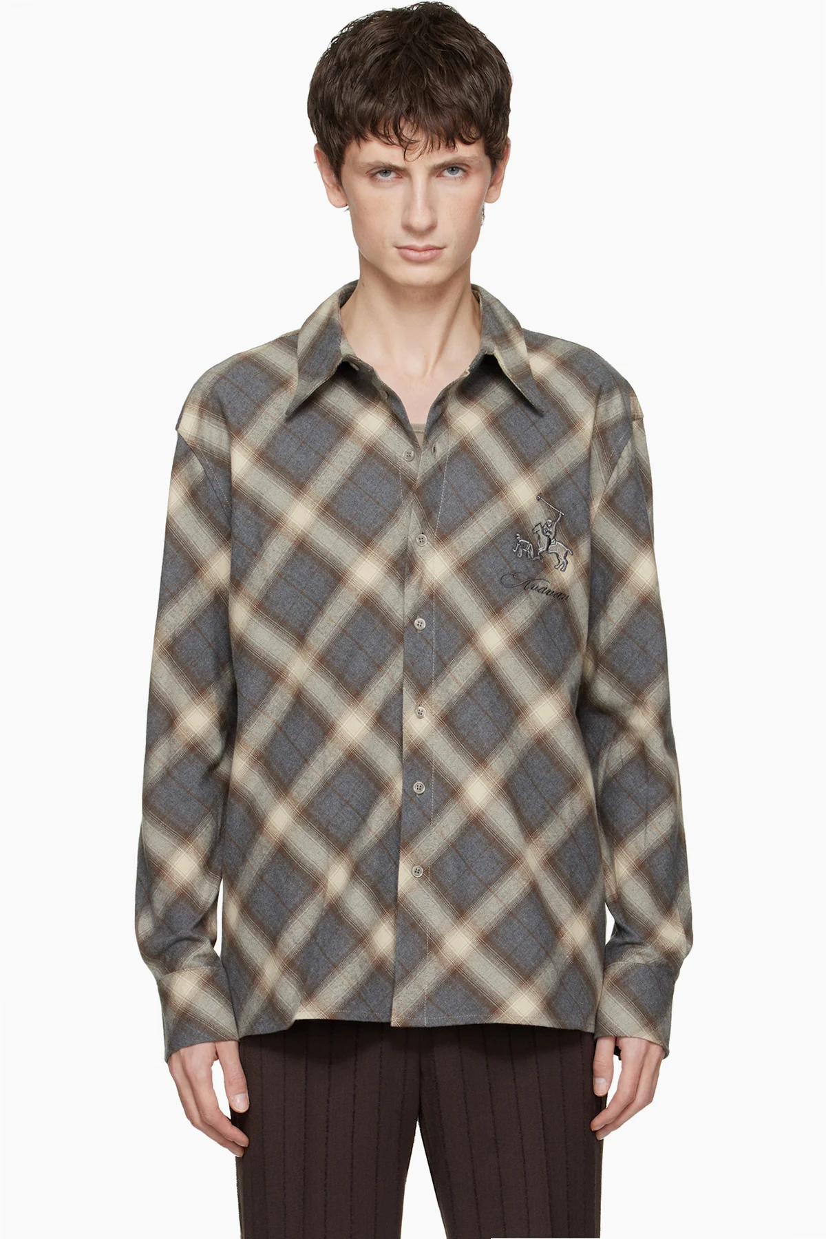 Gray Button-Up Shirt