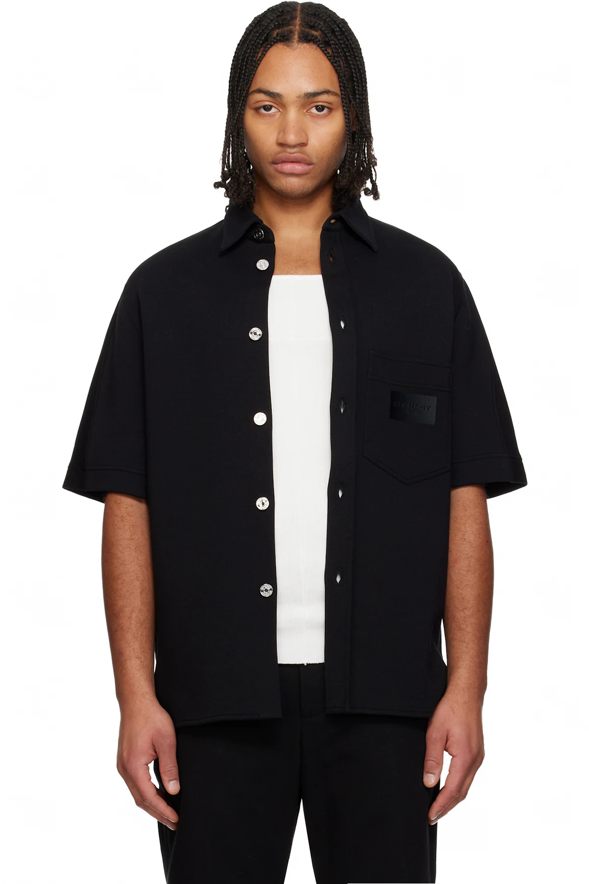 Black 'GIVENCHY Paris' Patch Shirt