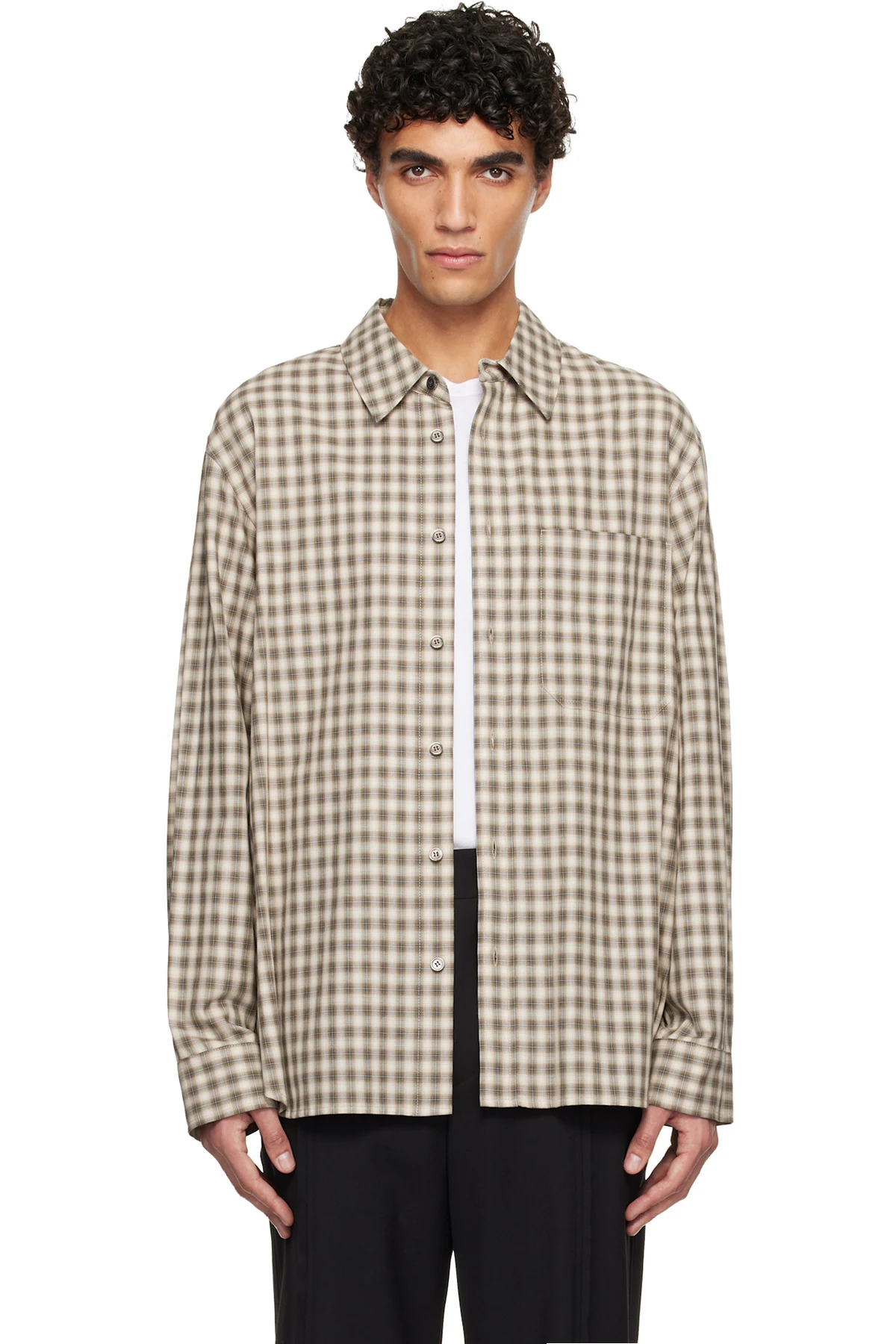Brown Small Check Shirt