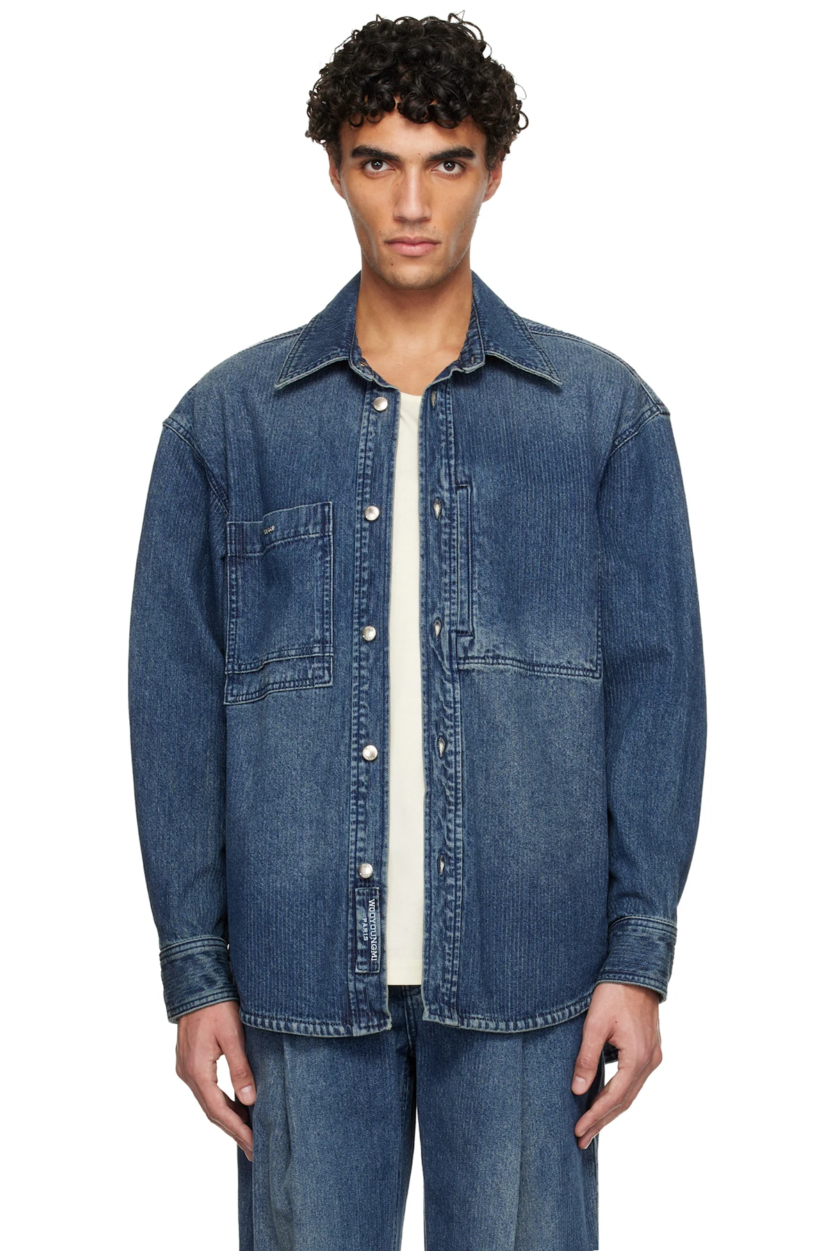 Blue Back Logo Corduroy Denim Shirt