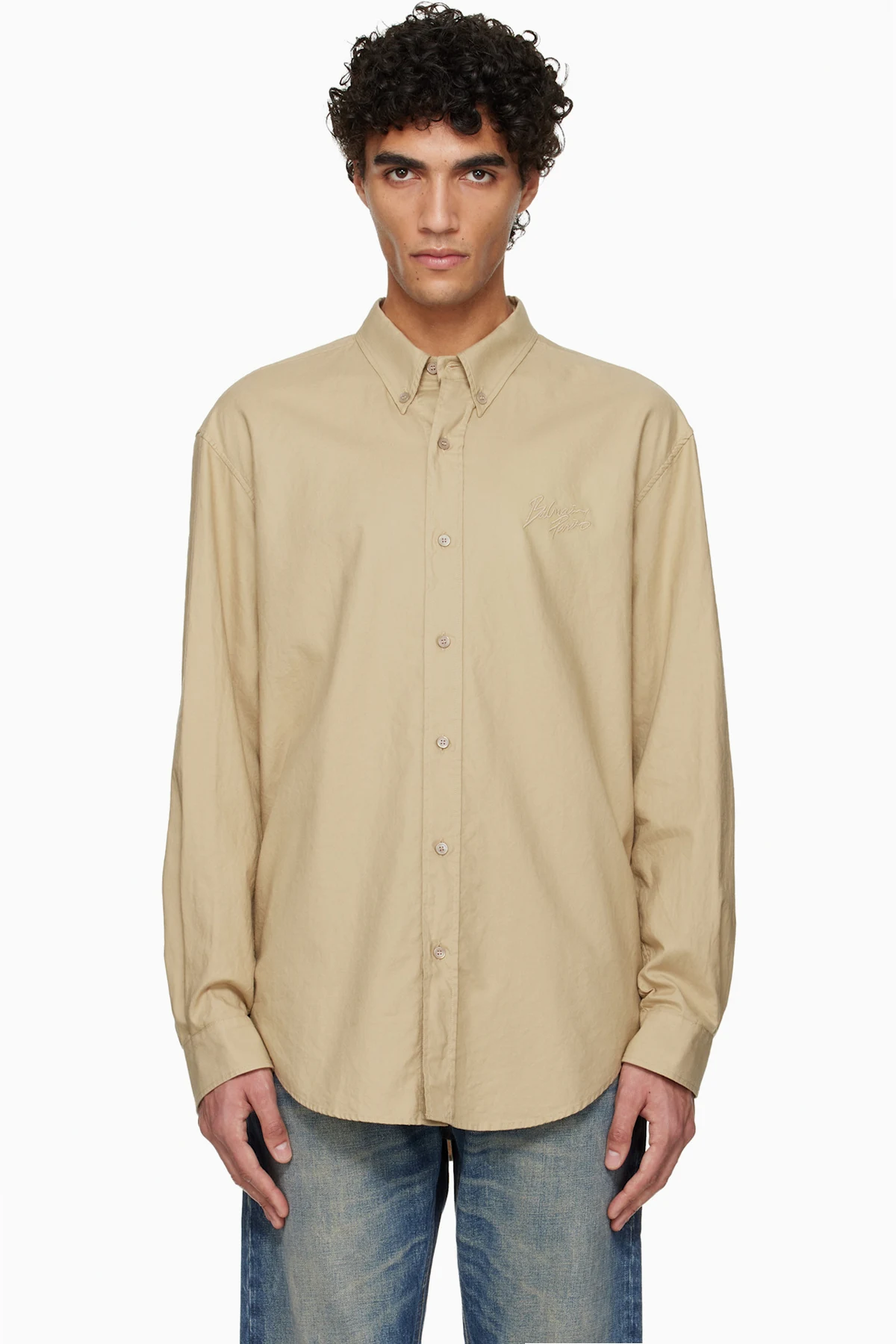 Beige Oxford Cotton Reg Shirt