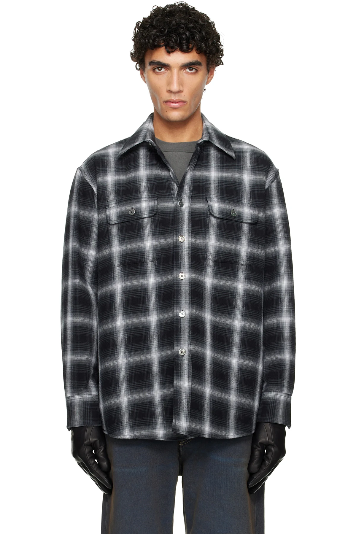Black & White Padded Moss Shirt