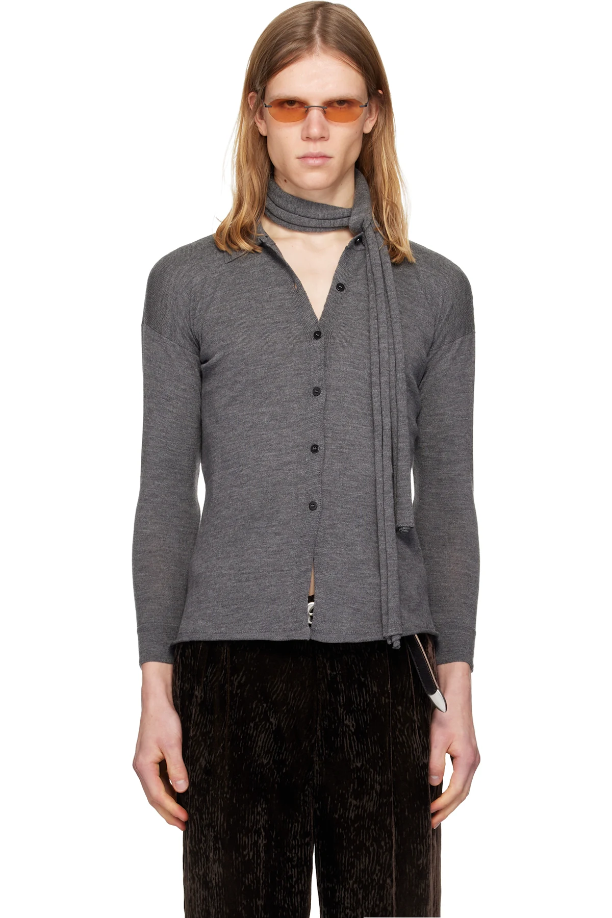 Gray Tipa Knitted Cardigan