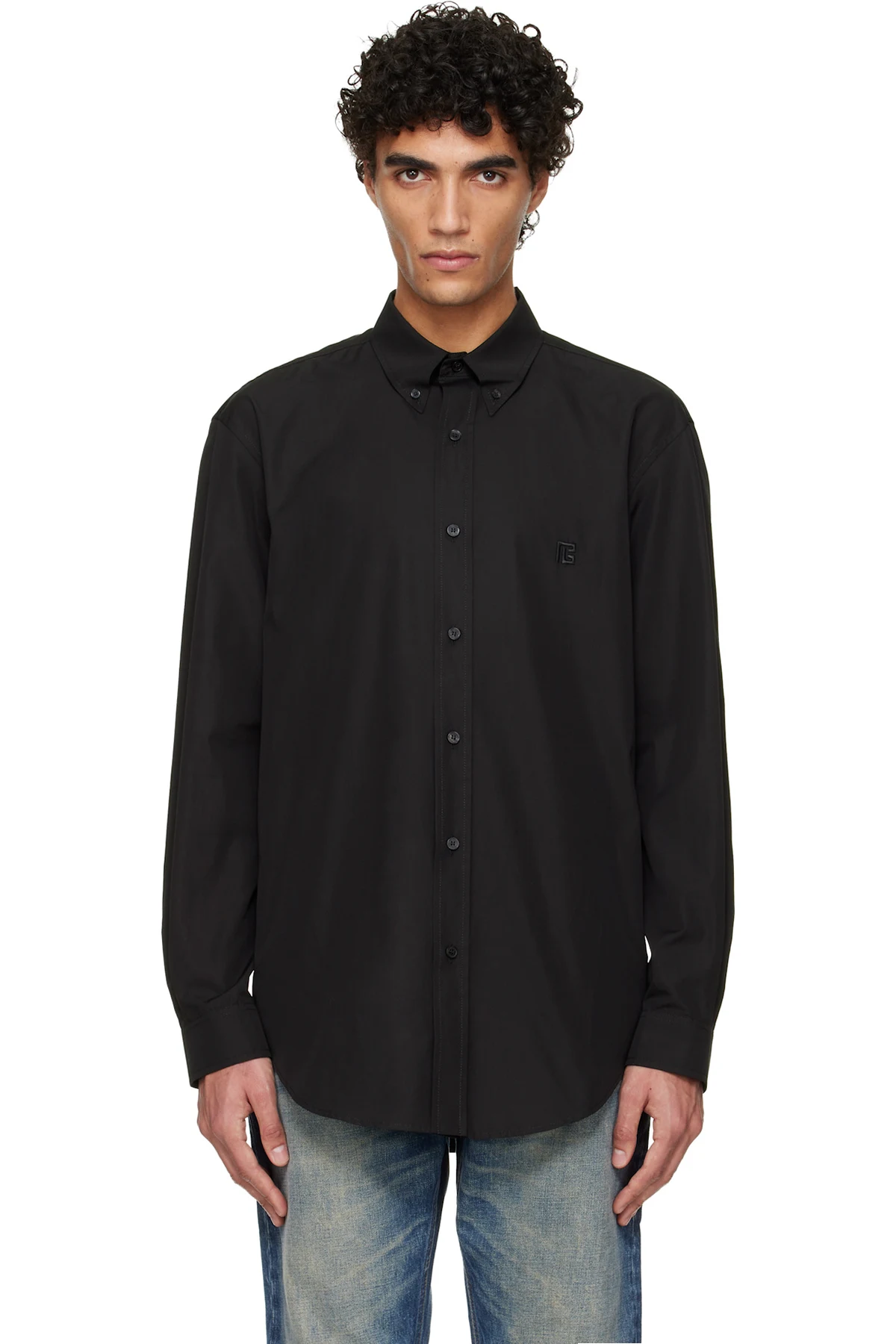 Black Cotton Poplin Shirt