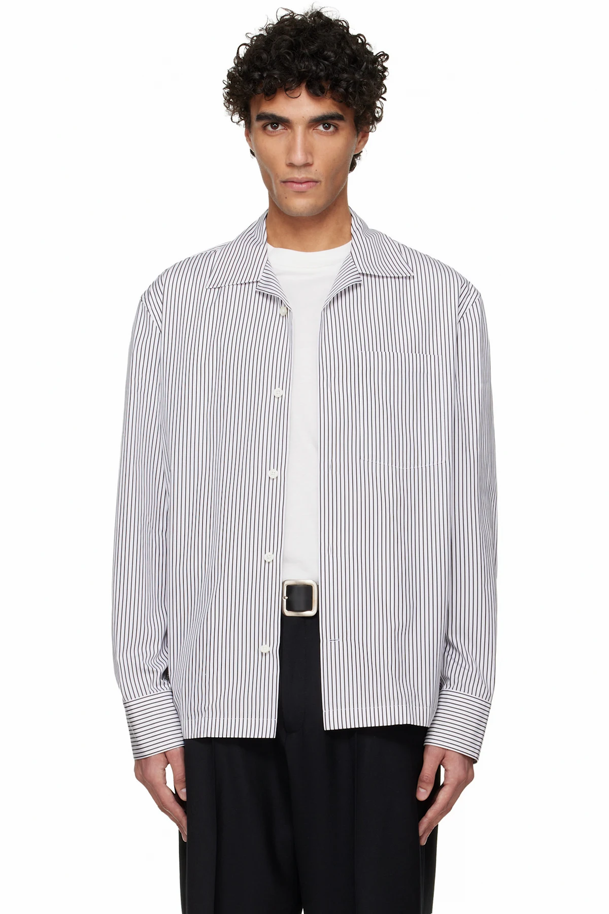 White & Black Lightweight Cotton Shirt