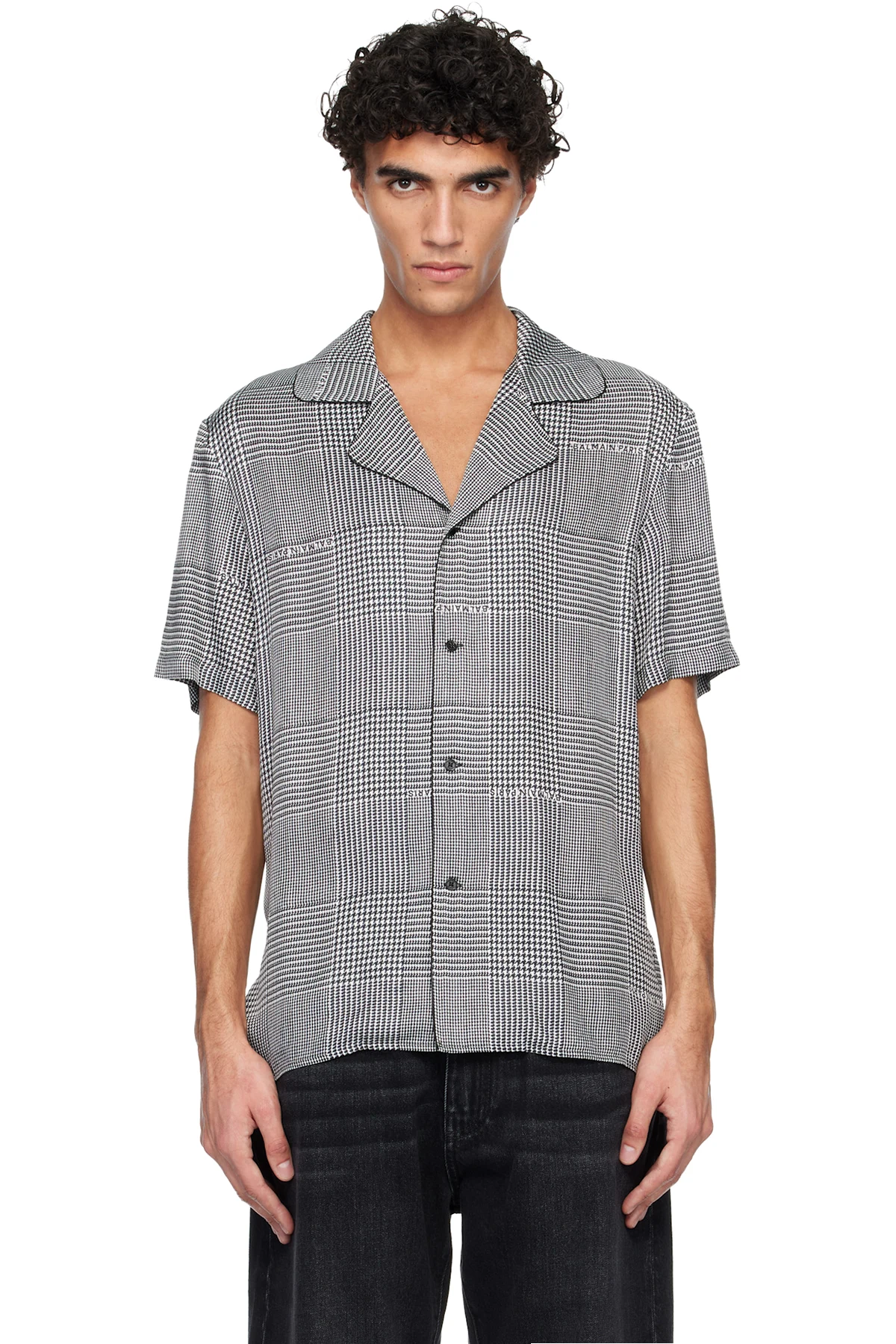 Black & White Pyjama Printed Prince of Wales Shirt