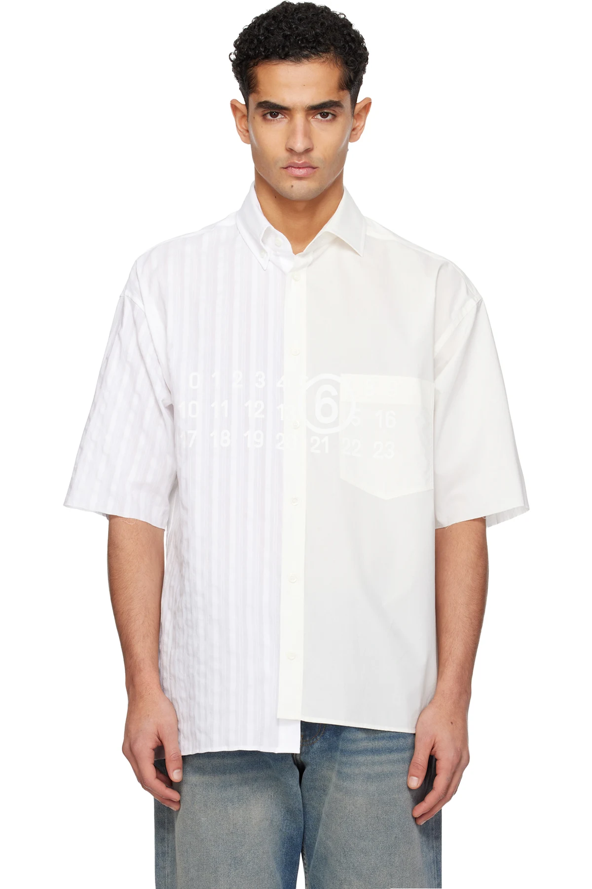 Off-White Two-Tone Cotton Poplin Shirt