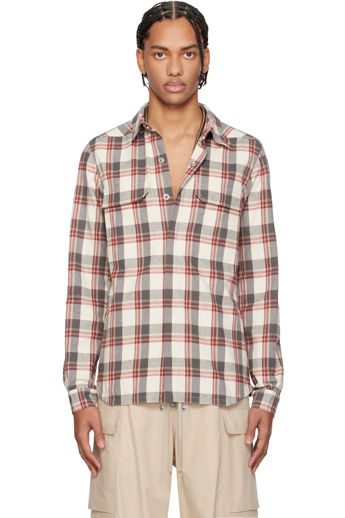 Off-White & Gray Temple Overshirt