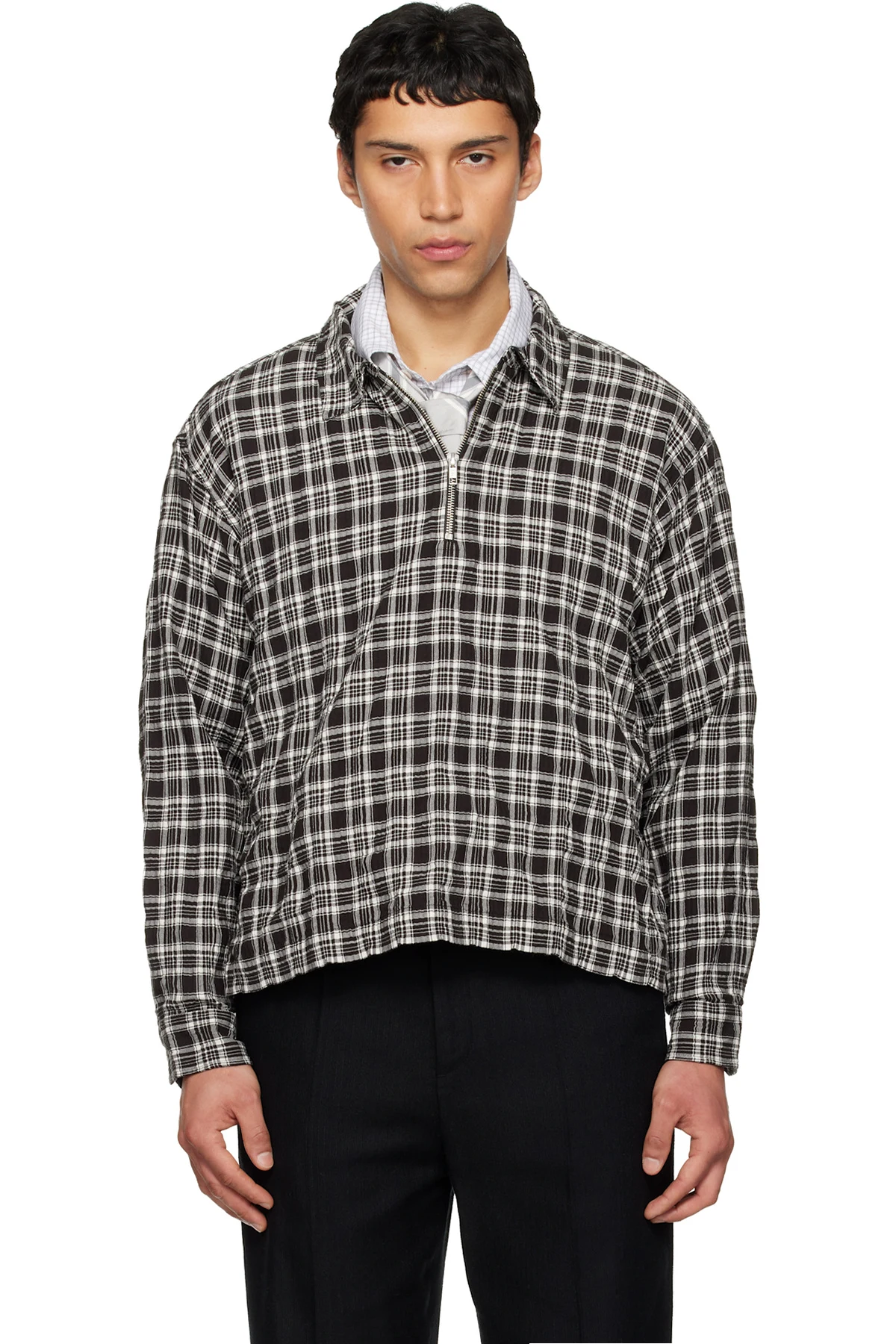 Black & White Quarter Zip Shirt