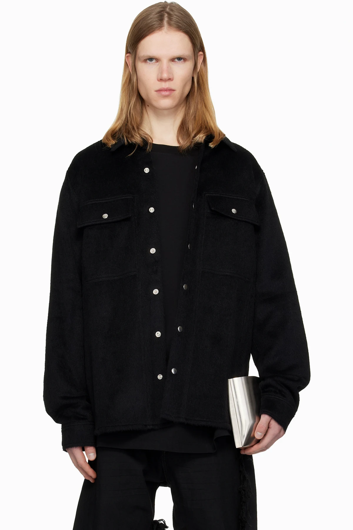 Black Alpaca Wool Shirt