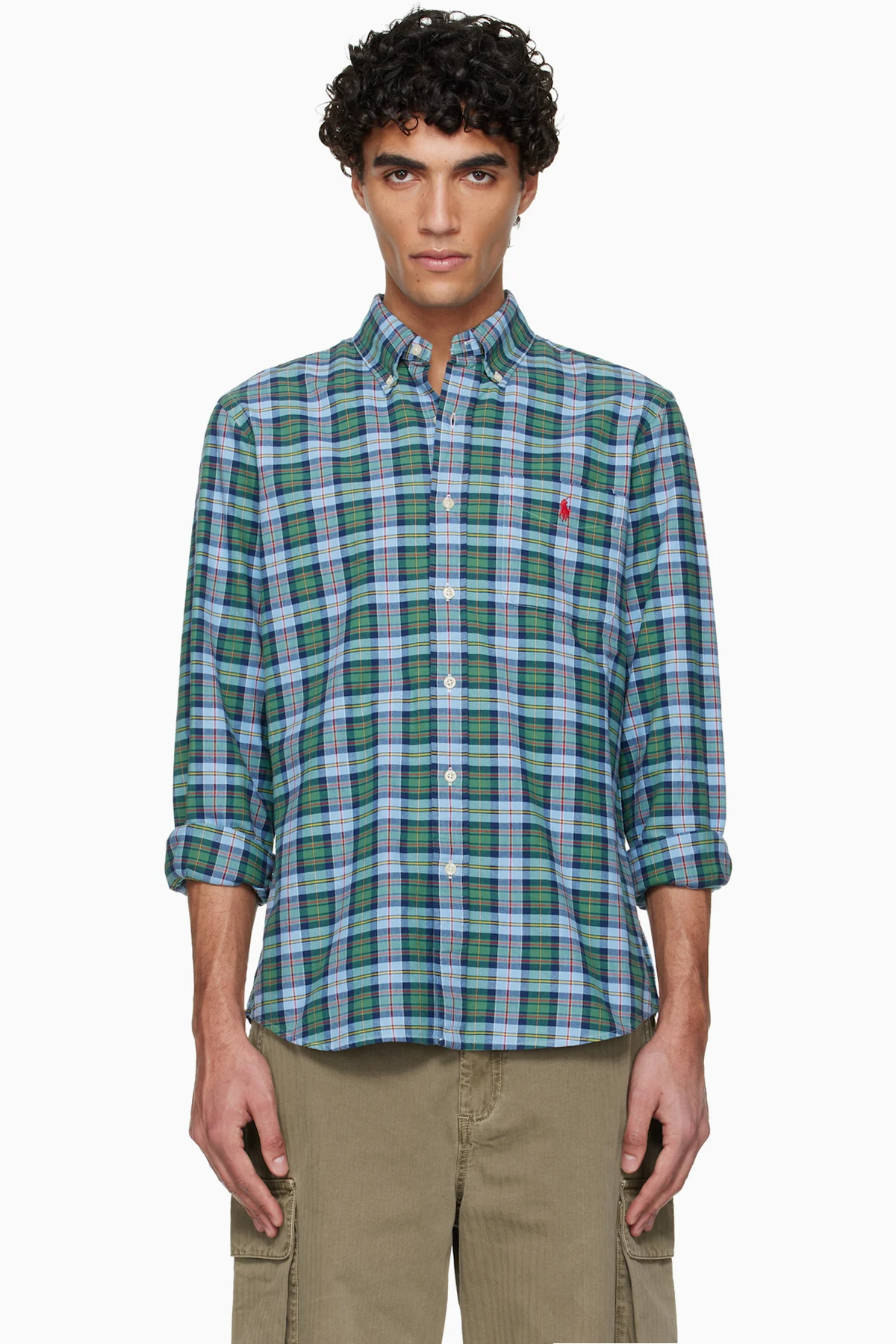 Green & Blue Plaid Oxford Shirt