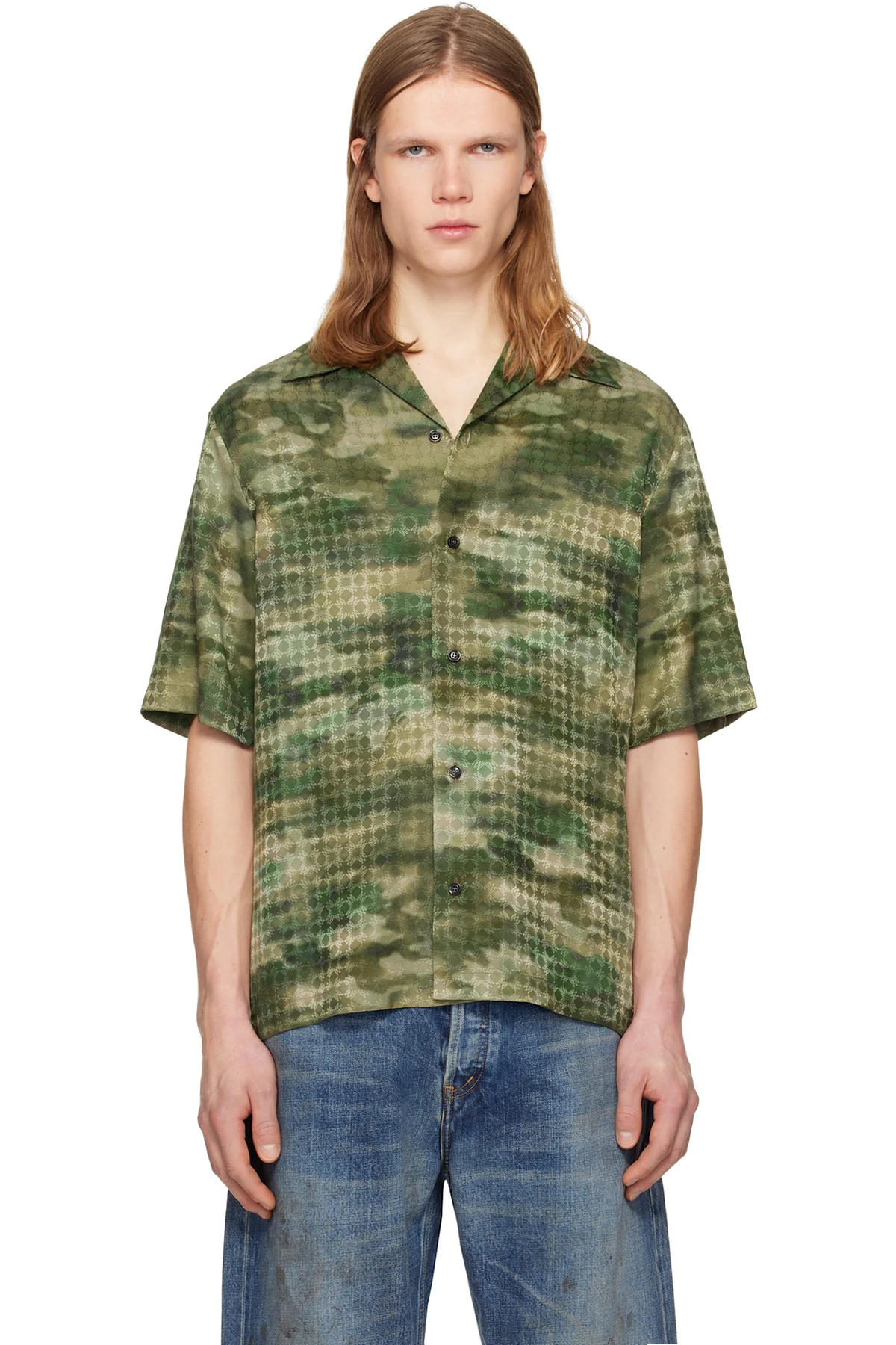 Green MA Quad Camo Camp Shirt