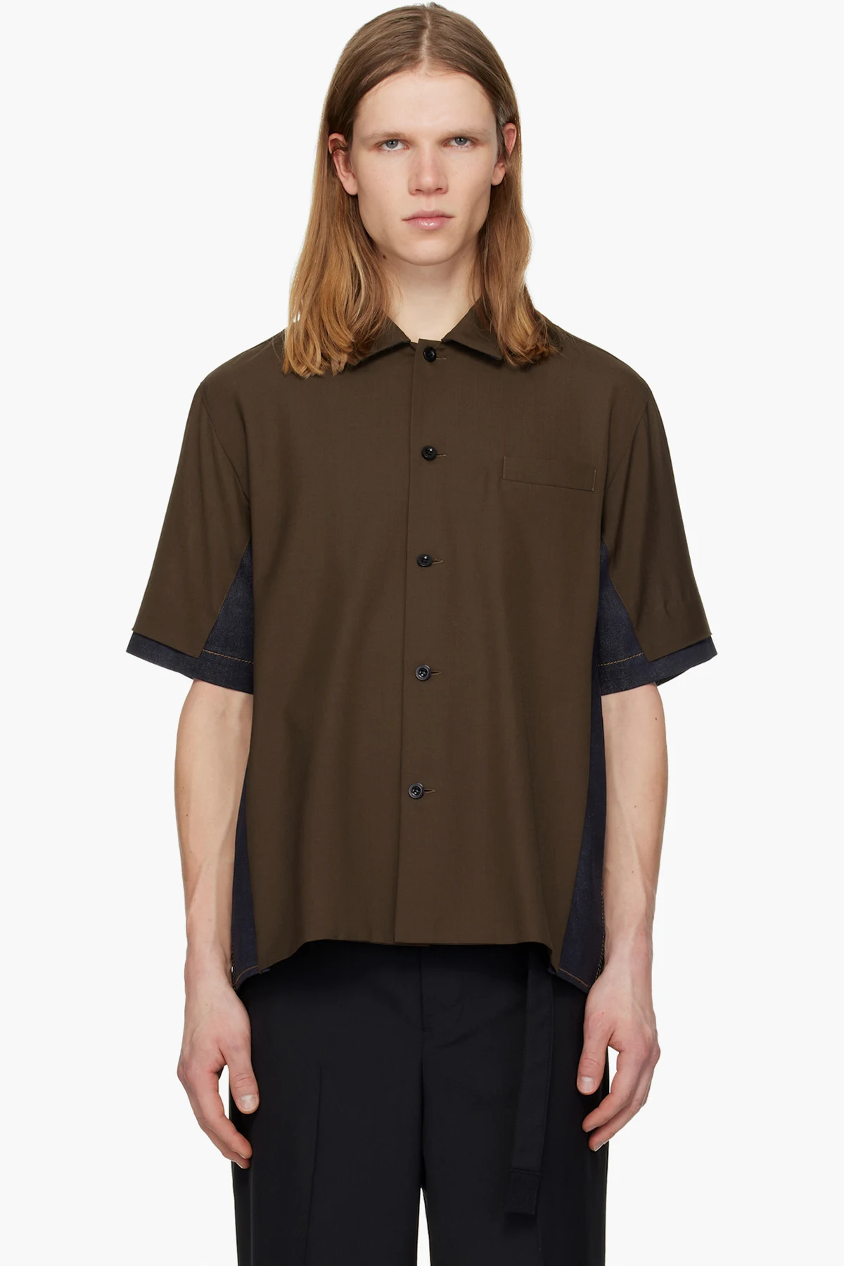Brown & Blue Suiting Denim Shirt