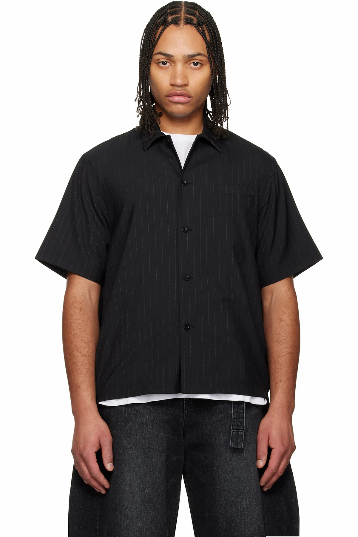 Black Chalk Stripe Shirt