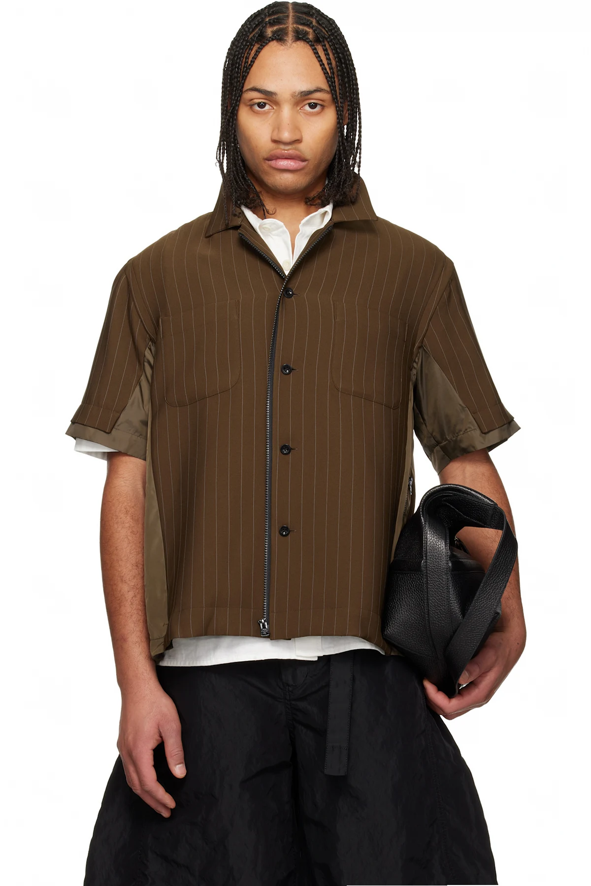 Brown Matelasse Twill Shirt