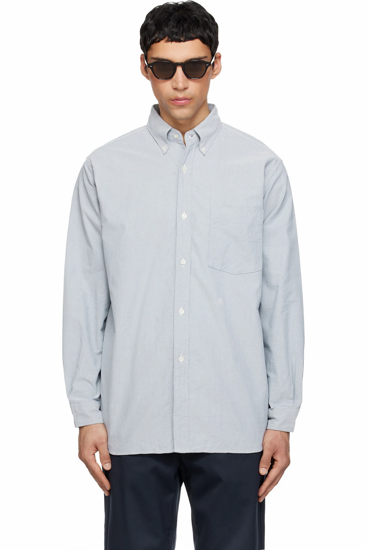 Gray Button Down Wind Shirt