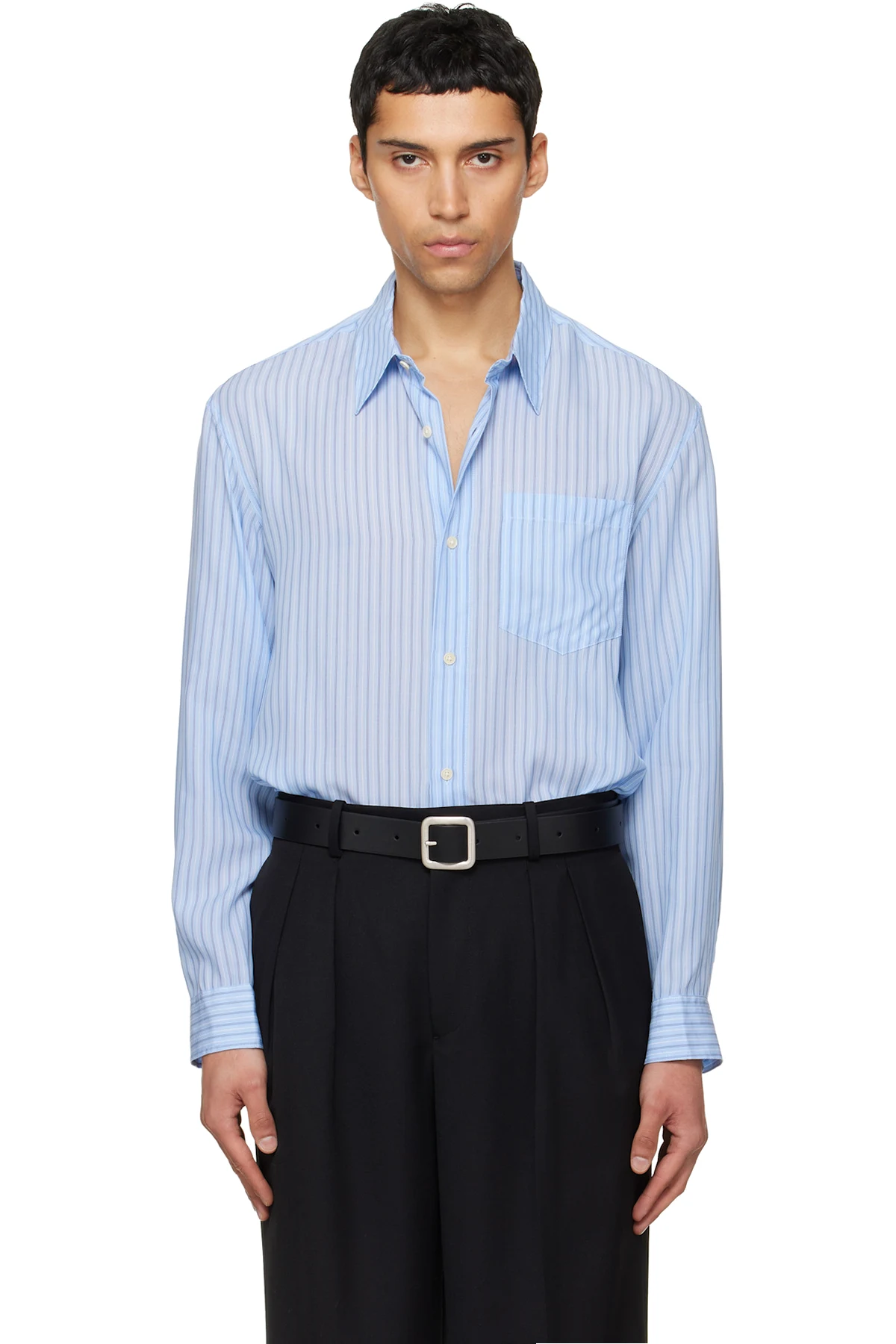 Blue Striped Lyocell Shirt