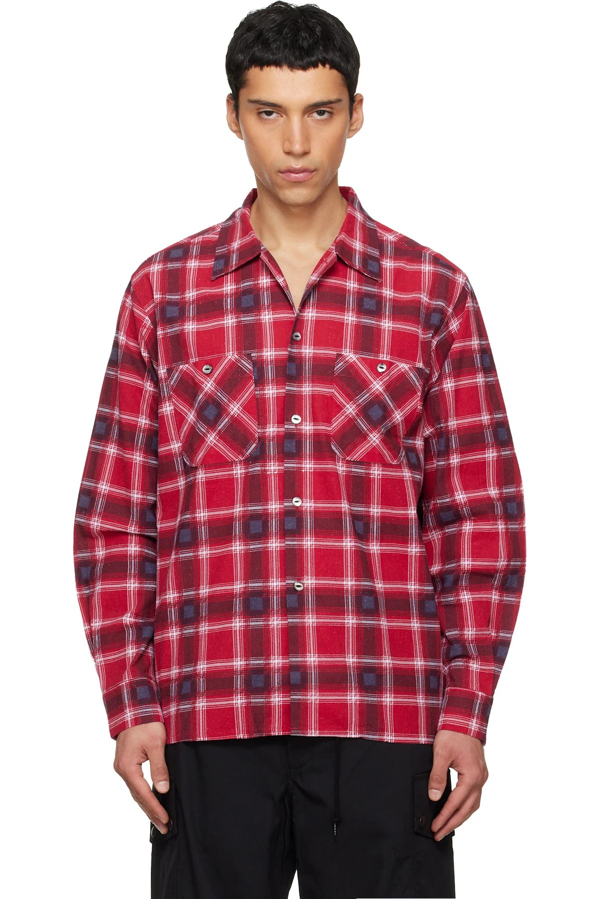 Red One-Up Printed Flannel Shirt