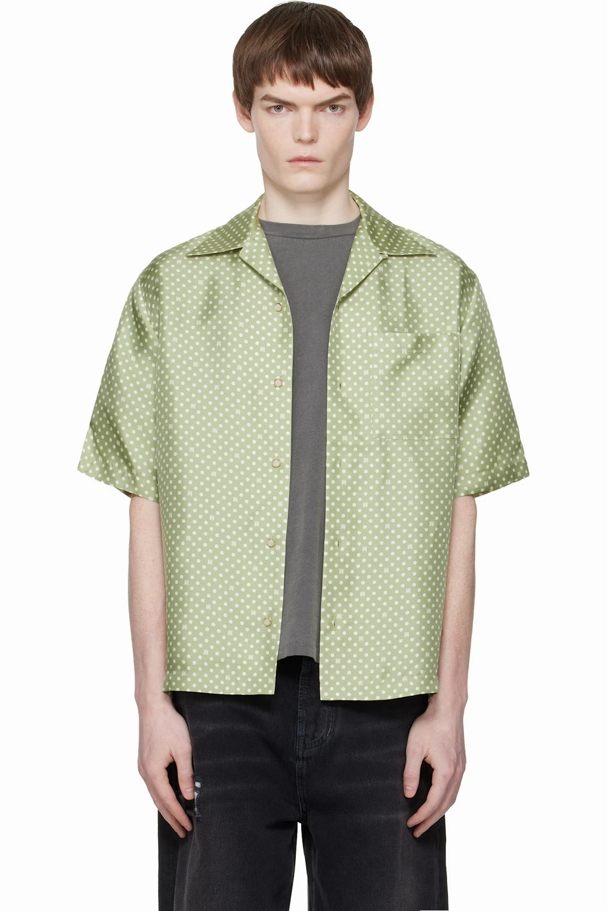 Green Polka Dot Camp Shirt
