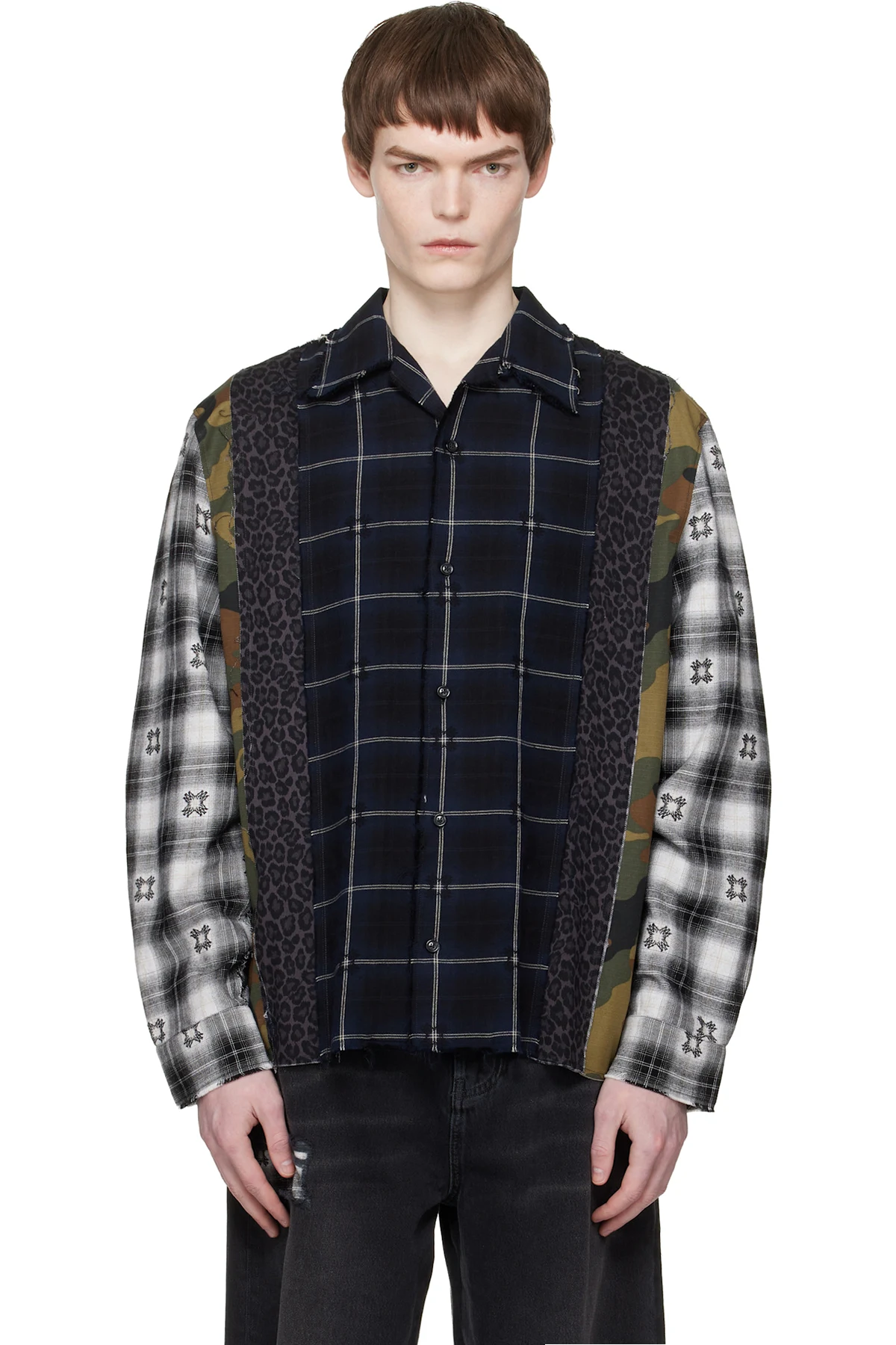 Multicolor Spliced MA Quad Flannel Shirt