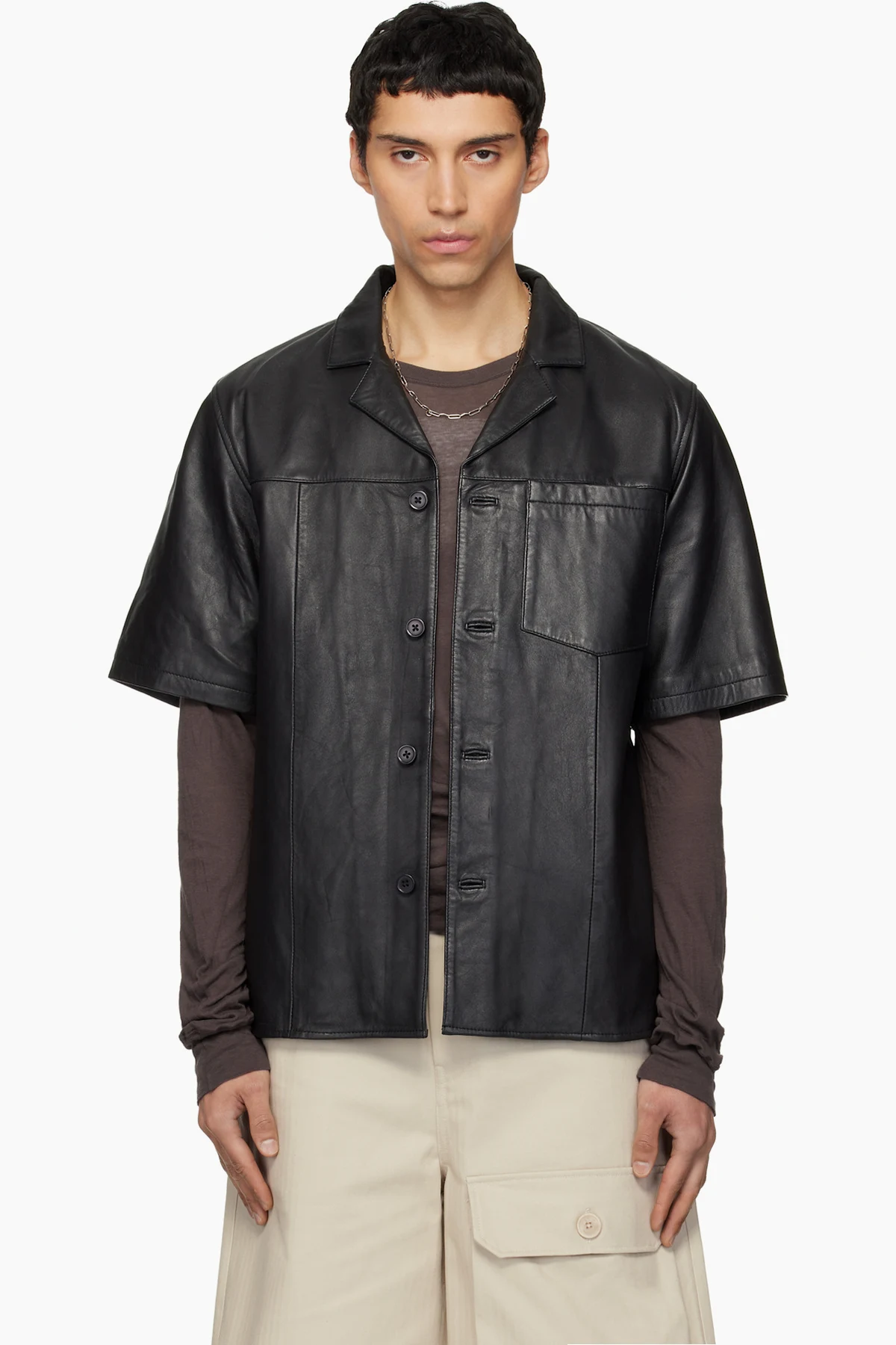 Black Bahama Leather Shirt