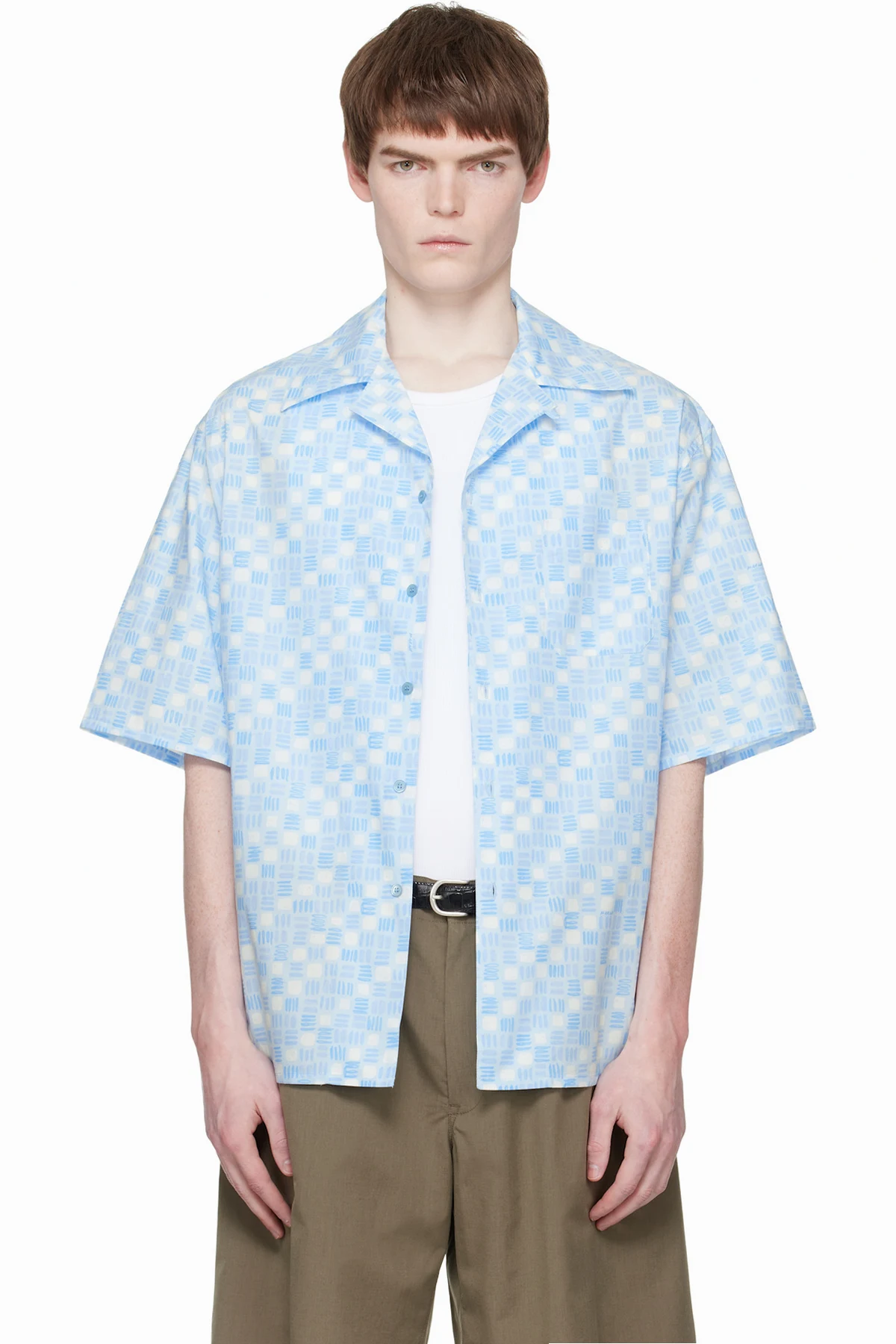 Blue Rhythms Print Poplin Shirt