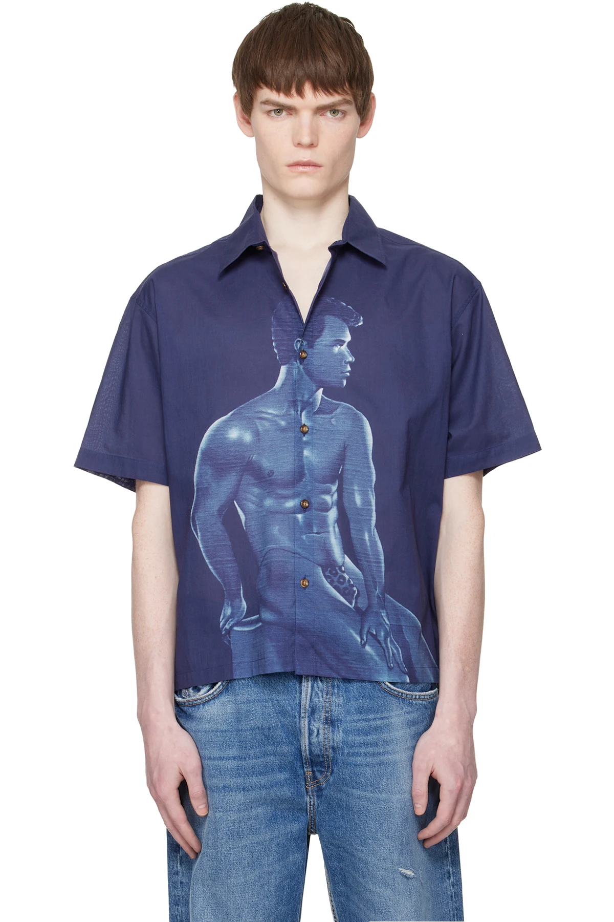 Navy Sadao Hasegawa 'In Blue' Shirt