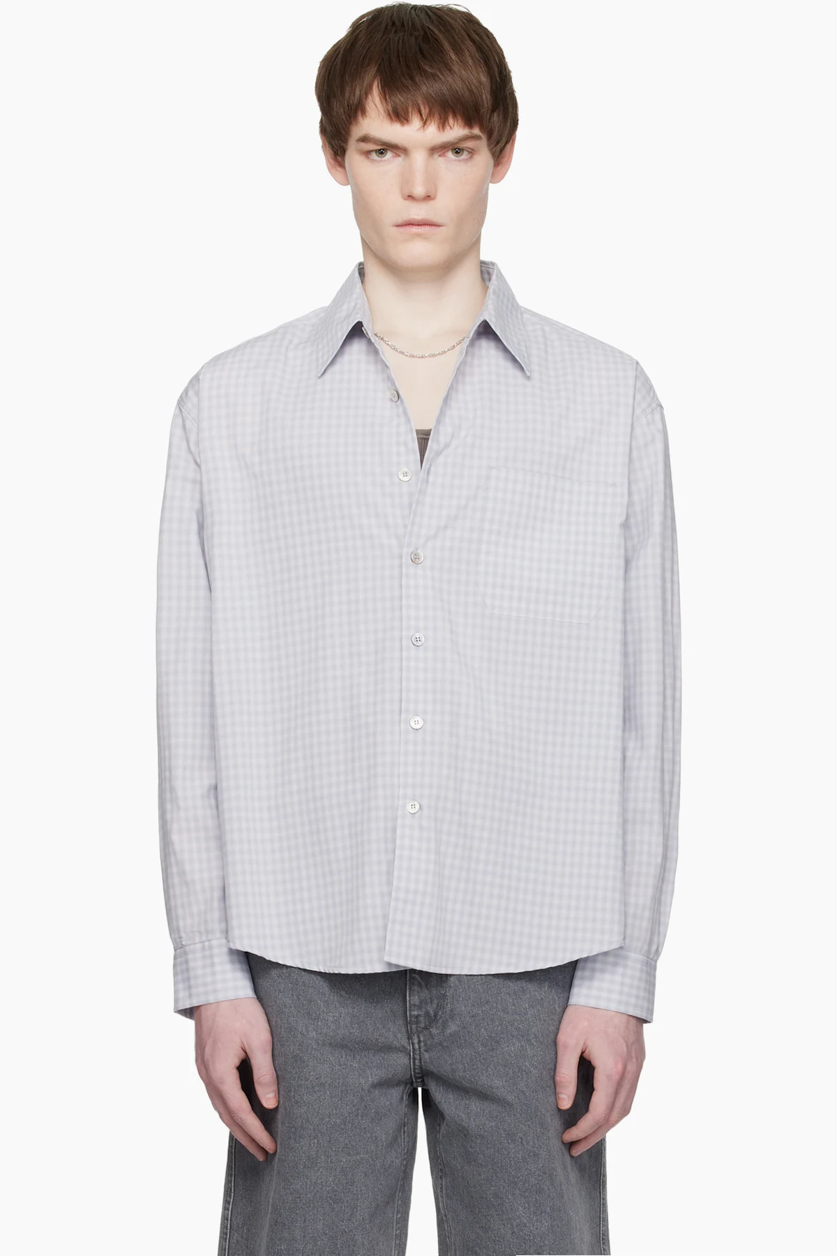 Blue Micro Ombre Check Shirt