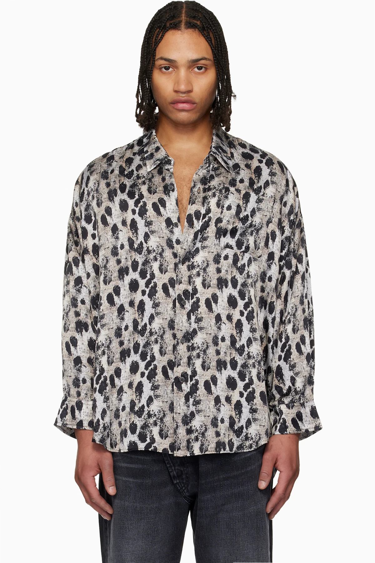 Black & White Drop Neck Shirt