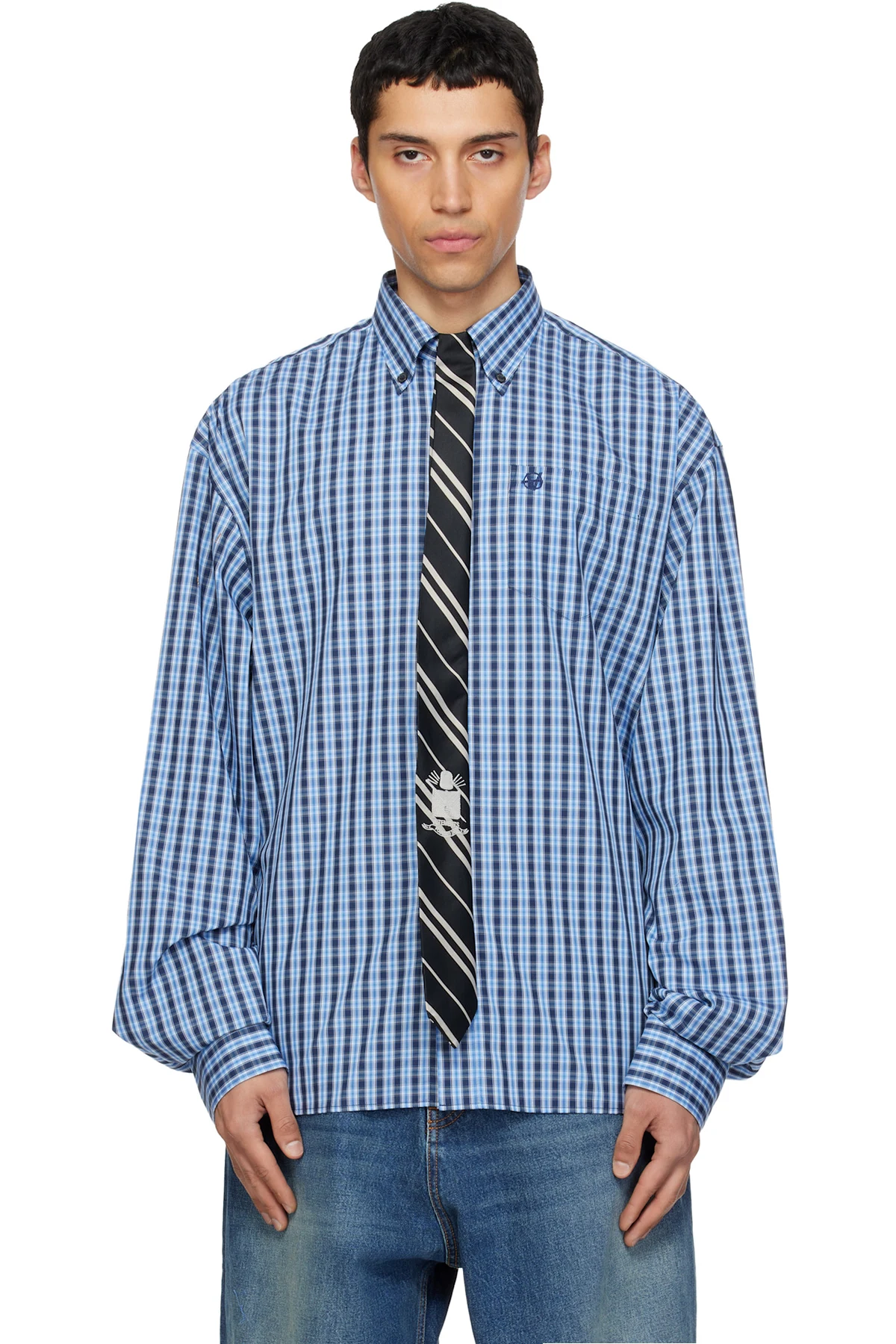 Blue & Navy Tie Classic Shirt