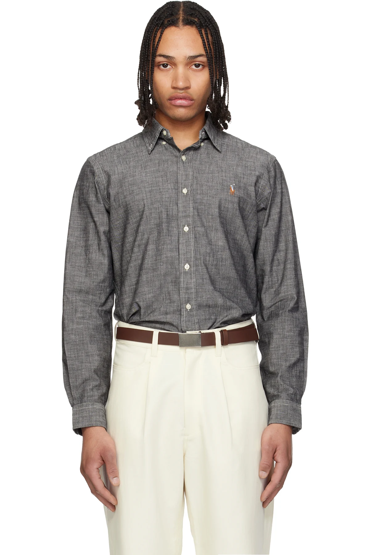 Gray Long Sleeve Sport Shirt