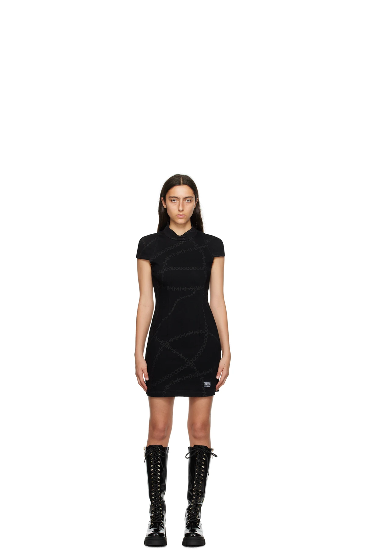 Black Block Chain Minidress