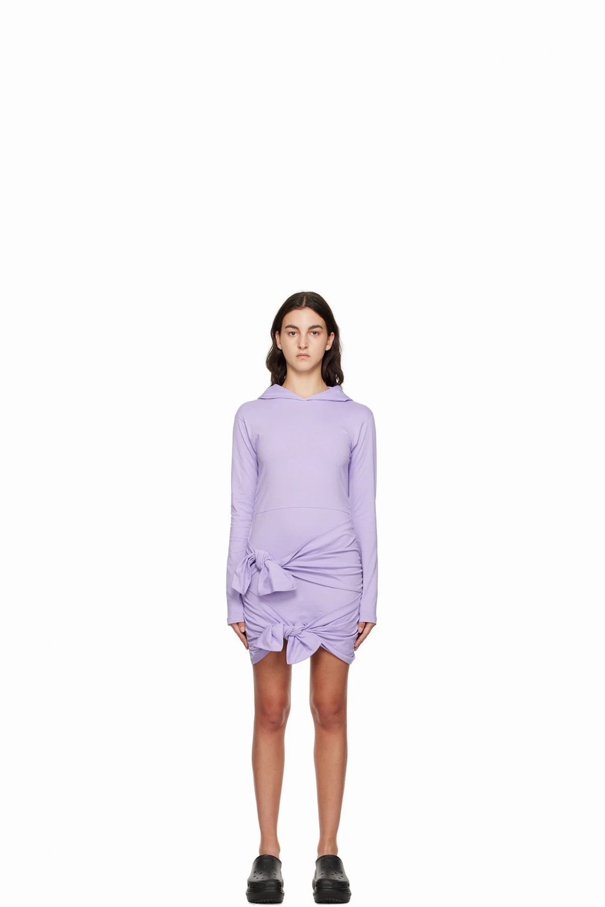 Purple Hooded Minidress