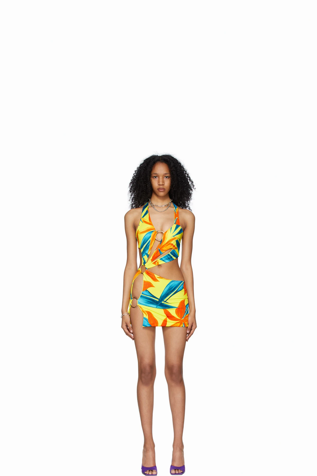 SSENSE Exclusive Yellow & Blue Sex Wax Dress