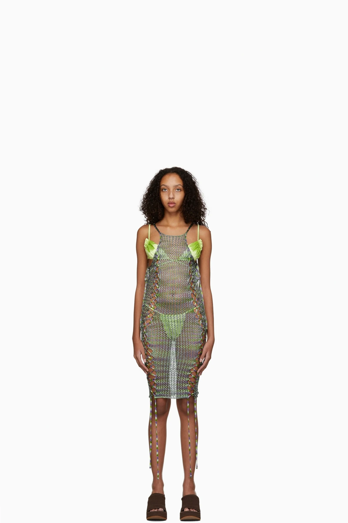 SSENSE Exclusive Green & Purple Broken Vase Dress