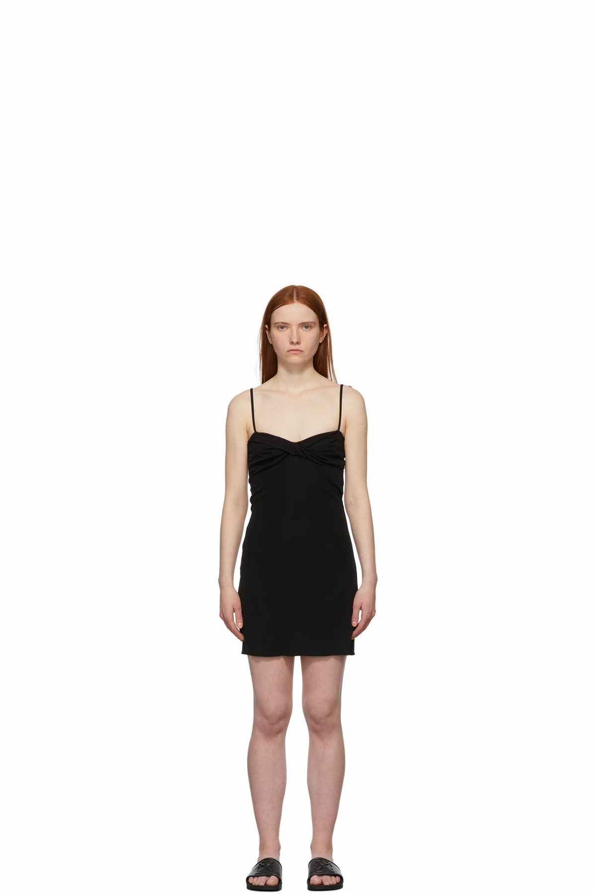 Black Fluid Twisted Mini Dress