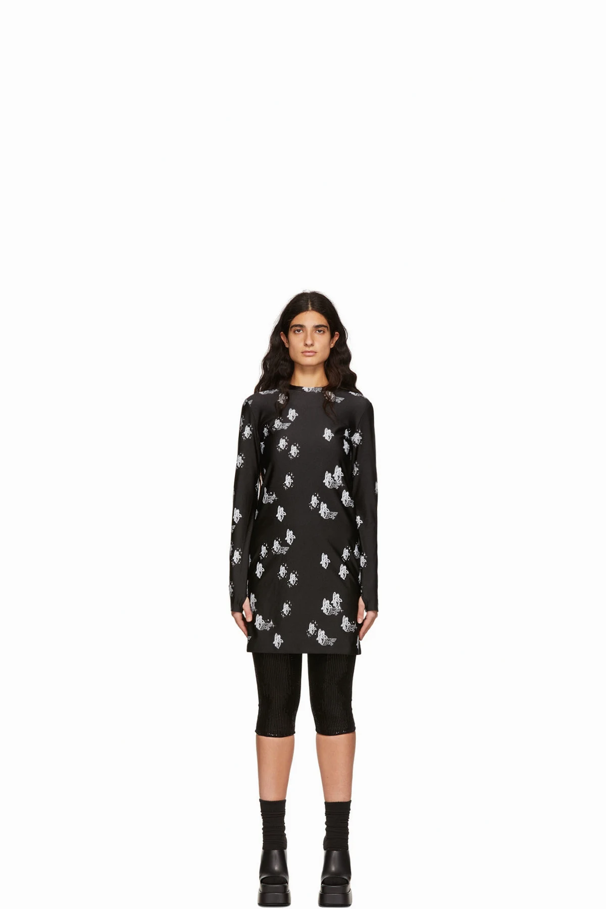 Black Artwork Mini Dress