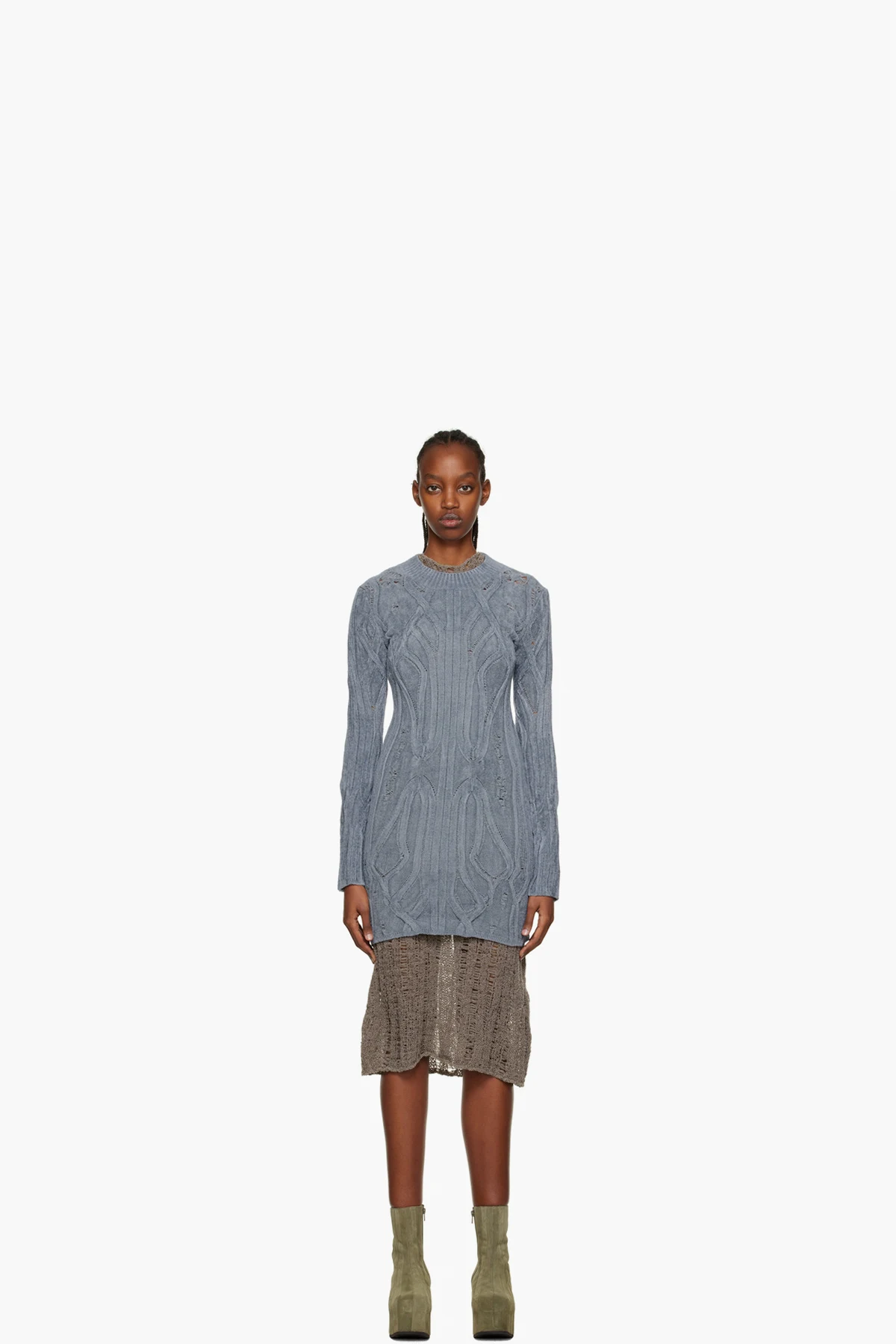 Blue Distressed Minidress